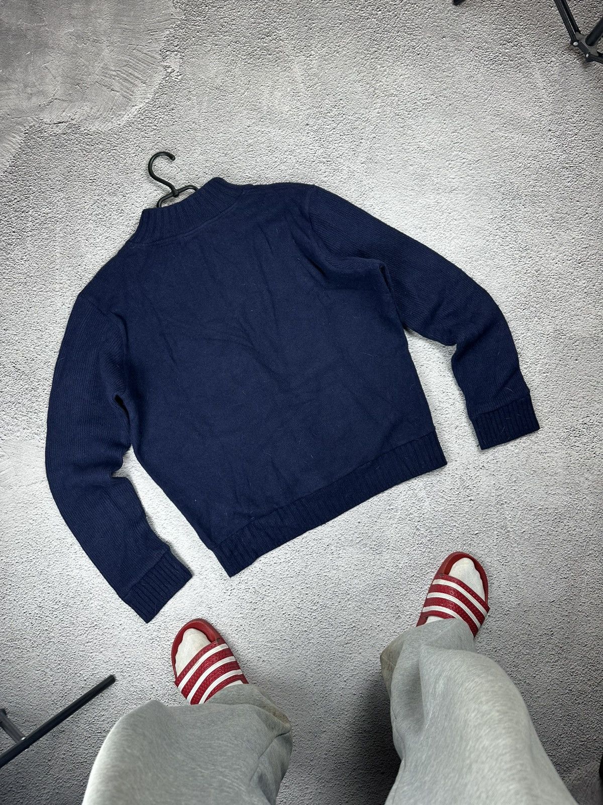 Lacoste Vintage Lacoste 1/4 Zip Wool Hoodie Knitwear Sweater Y2K Size US L / EU 52-54 / 3 - 2 Thumbnail