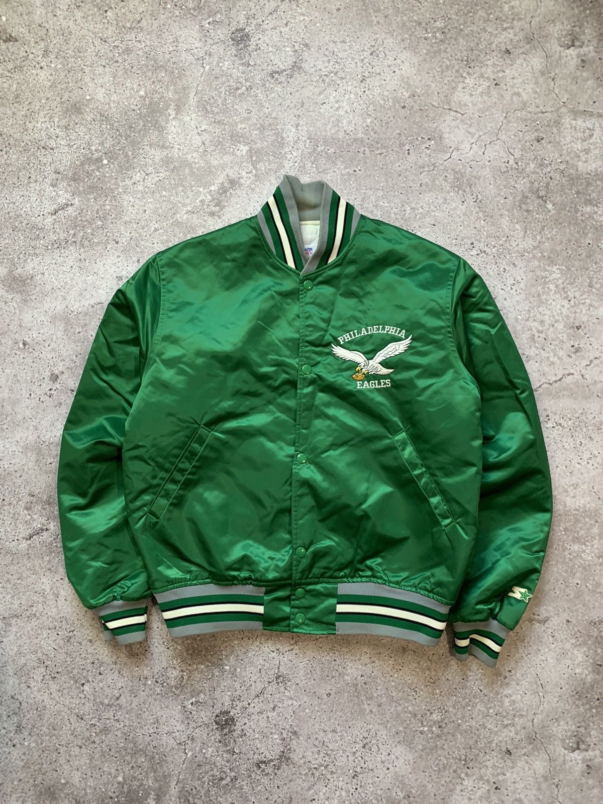 NFL Starter Bomber Green Satin Philadelphia Eagles 90's Jacket - Jackets  Masters