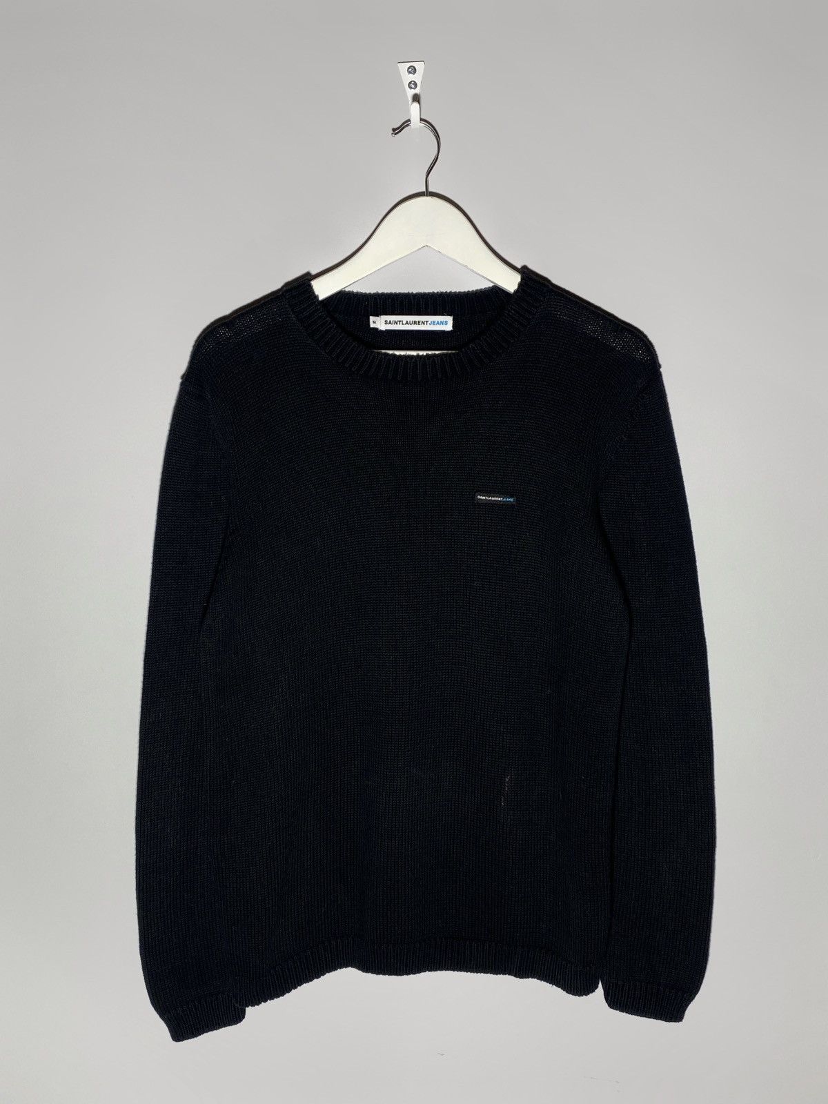 Saint Laurent Paris Saint Laurent Jeans YSL Men’s Cotton Black Sweater Size US M / EU 48-50 / 2 - 1 Thumbnail