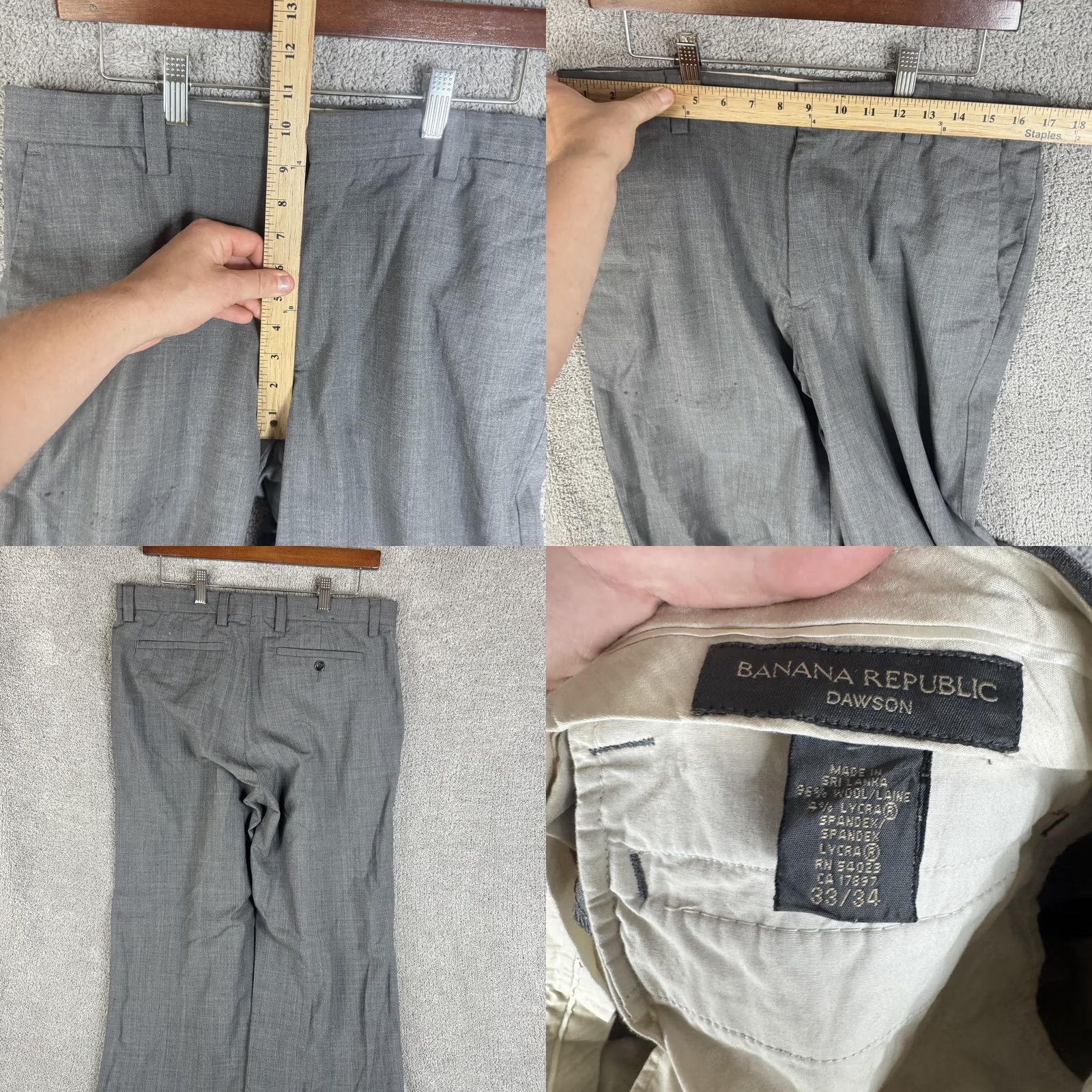 Banana Republic VINTAGE? No. Banana Republic Jackson Dress Pants Mens 33x34 Gray Wool Stretch Classic Fit Dress Pants Mens 33x34 Gray Wool Stretch Classic Fit Pants Size US 33 - 8 Thumbnail