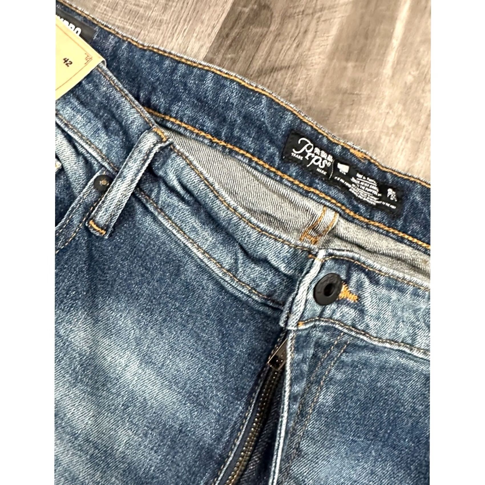 Prps PRPS Jeans Skinny Hydro Purpose Windsor Fit 42 Men Blue Denim Inseam 34 NWT P2 Stretch" Size US 42 / EU 58 - 6 Thumbnail