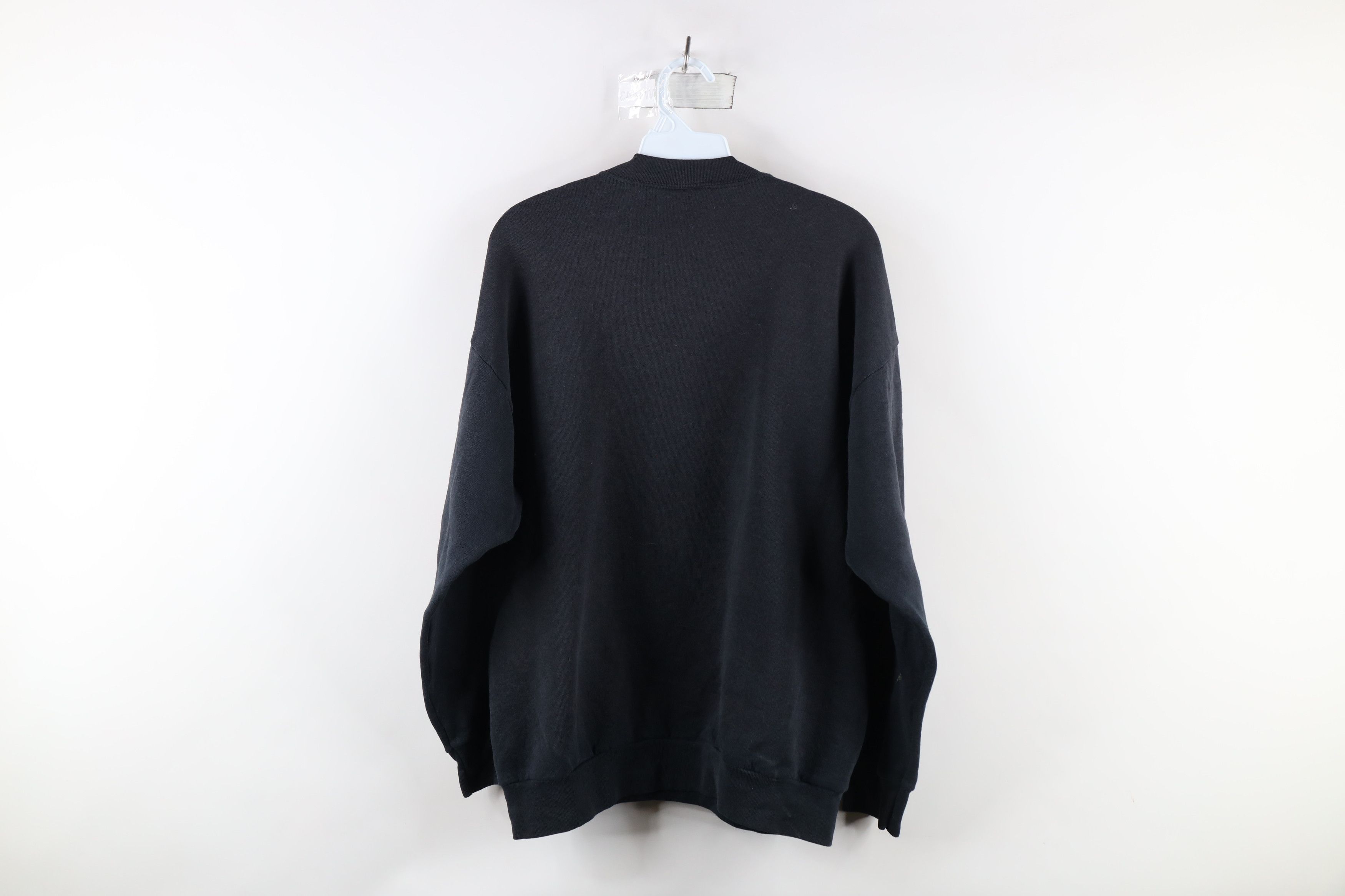 Vintage Vintage 90s Streetwear Blank Crewneck Sweatshirt Black Size US L / EU 52-54 / 3 - 10 Thumbnail