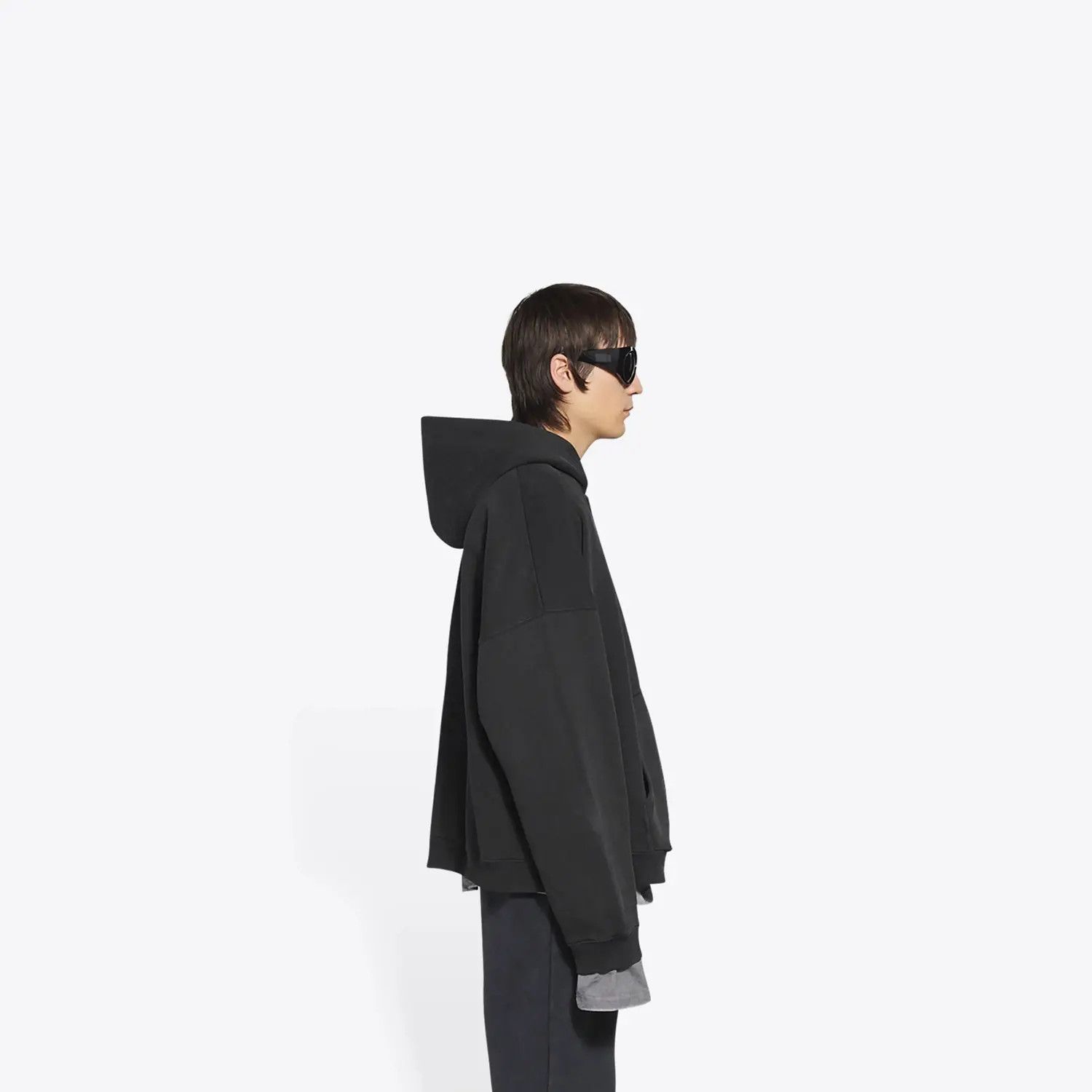 Balenciaga o1in1g0824 Turn Wide Fit Zip-Up Hoodie in Black | Grailed