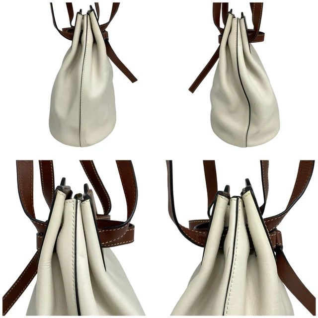 Loewe Loewe White Black Calfskin Lazo Bucket Bag Size ONE SIZE - 3 Thumbnail