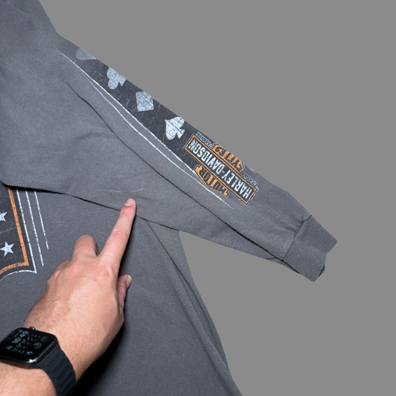 Harley Davidson Copied - Harley-Davidson Las Vegas Gray LS Tee Mens L '19 Size US L / EU 52-54 / 3 - 7 Thumbnail
