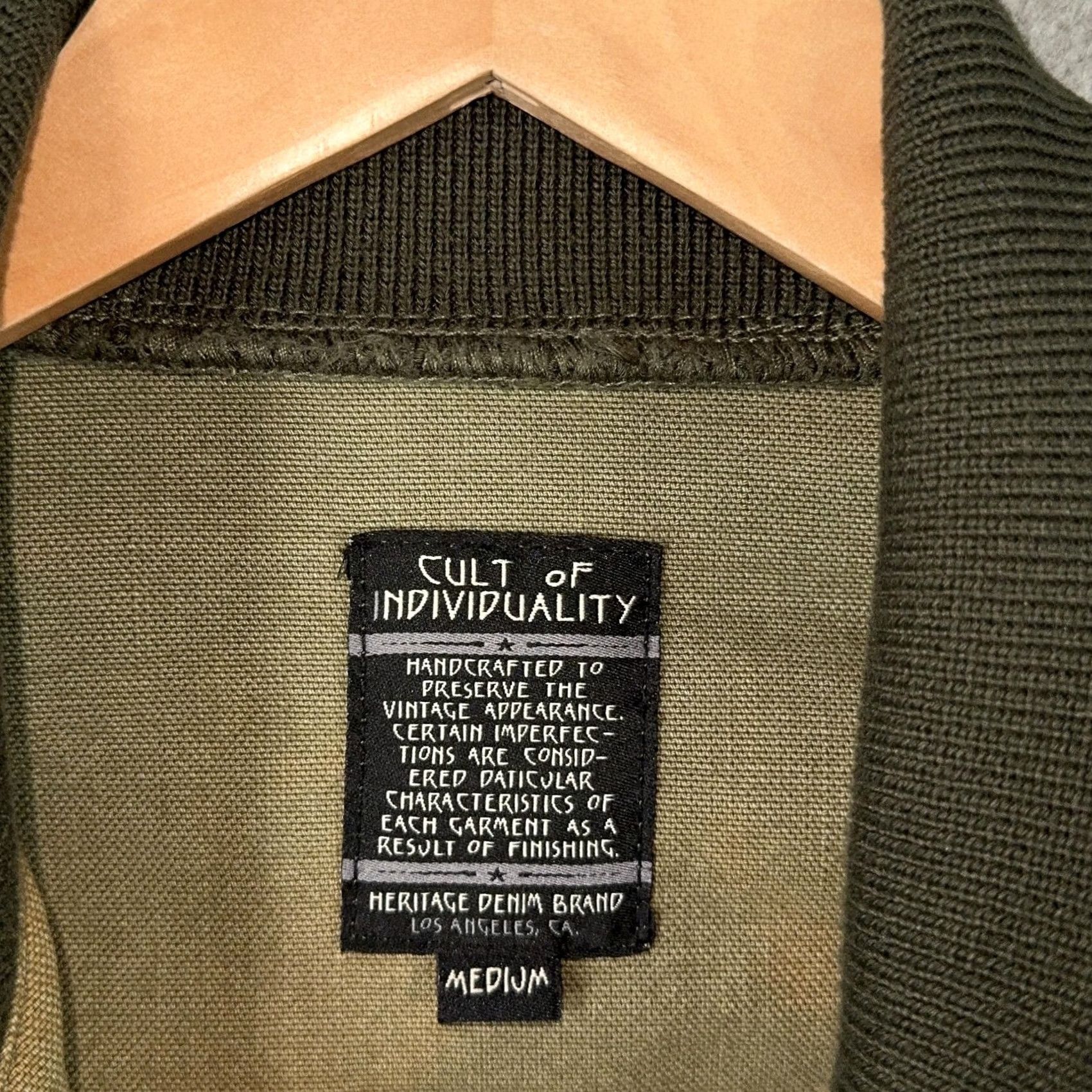 Cult Of Individuality VINTAGE Cult of Individuality Bomber Jacket Men M Denim Distressed RK Lobster Print Green Two Tone with Pockets ZIP Front Size US M / EU 48-50 / 2 - 3 Thumbnail