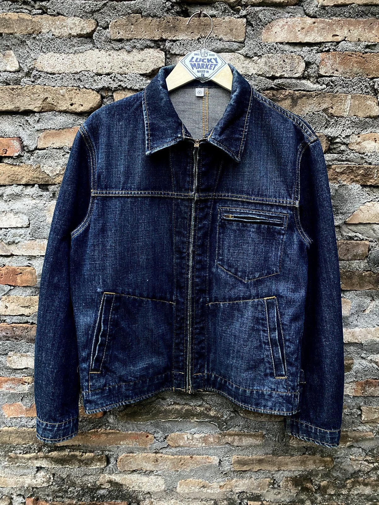 Japanese Brand × Uniqlo × Vintage 🇯🇵Uniqlo Vintage Denim Zipper Jacket🇯🇵 Size US L / EU 52-54 / 3 - 1 Thumbnail