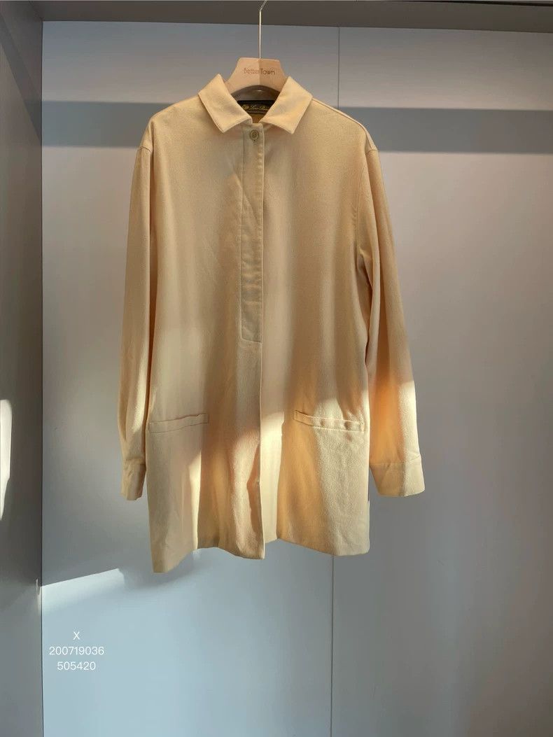 Loro Piana LORO PIANA Goose yellow cashmere coat Size L / US 10 / IT 46 - 1 Thumbnail