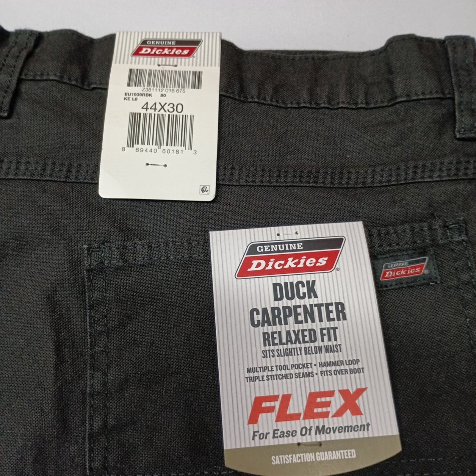 Dickies Dickies Carpenter Pants Mens 44x30 Black Duck Canvas Pockets Size US 44 / EU 60 - 2 Thumbnail