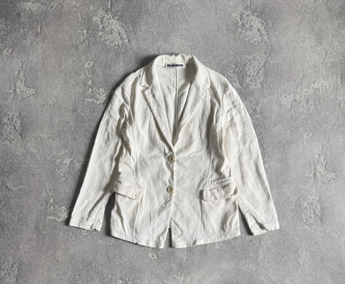 Designer Jil Sander 36 linen button up vintage blazer jacket retro Size S / US 4 / IT 40 - 8 Thumbnail