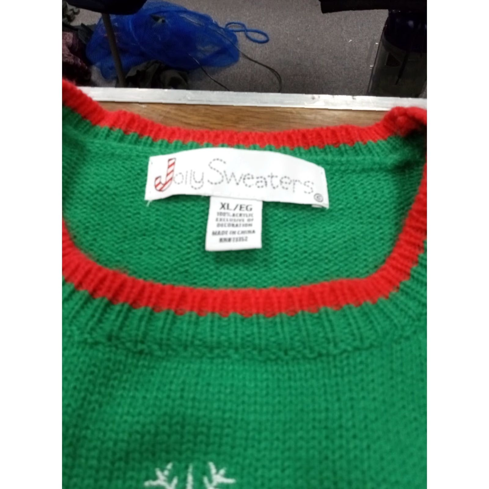 Vintage Jolly Sweaters Ugly Xmas Sweater XL 48" X 28" Trex dinosaur Size US XL / EU 56 / 4 - 6 Thumbnail