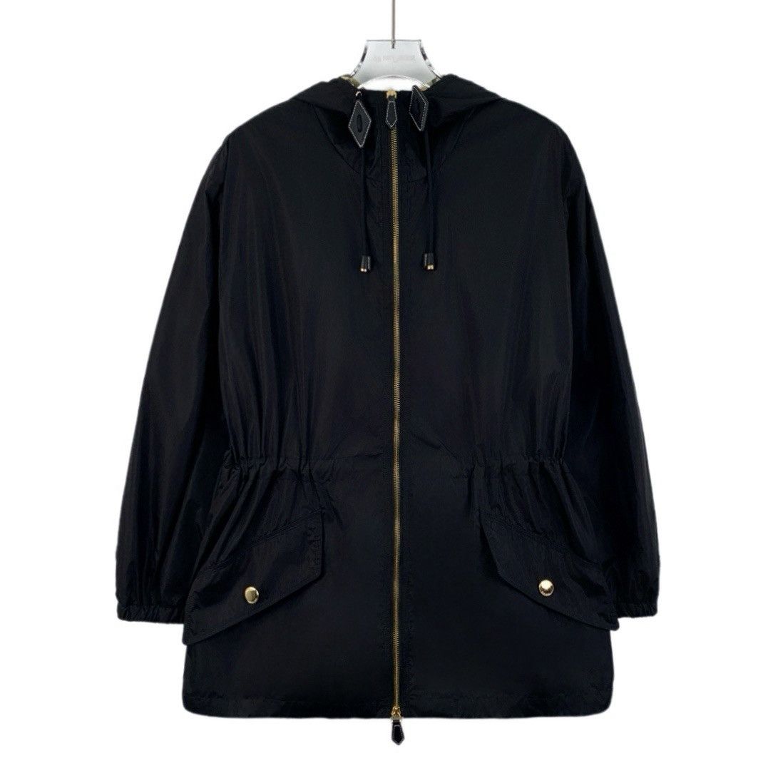 Burberry Burberry Black Hooded Drawstring Zipper Jacket Size XXS / US 00 / IT 34 - 1 Thumbnail