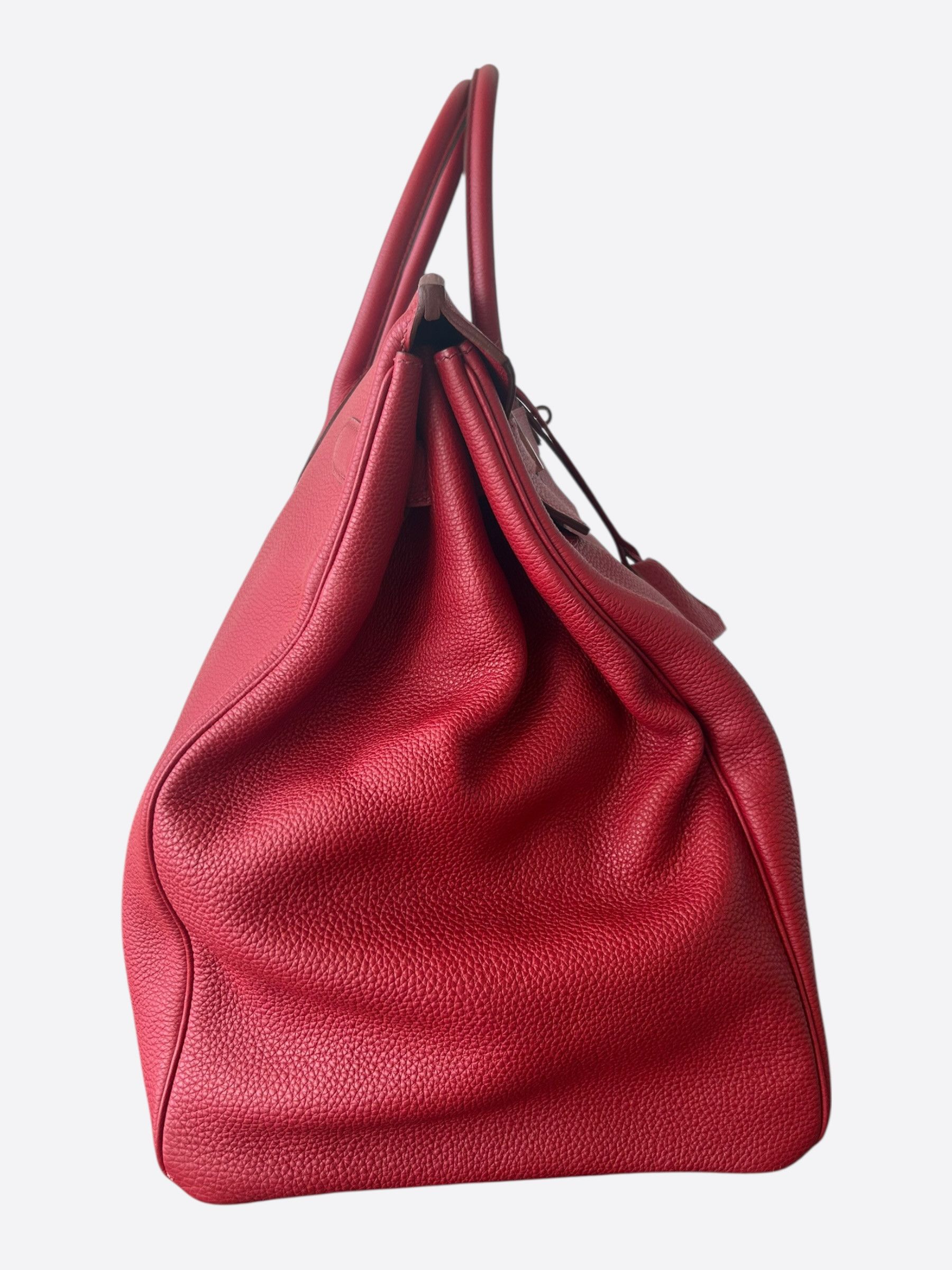 Hermes Hermes Red Togo & Palladium Hardware HAC Birkin 50 Size ONE SIZE - 2 Thumbnail