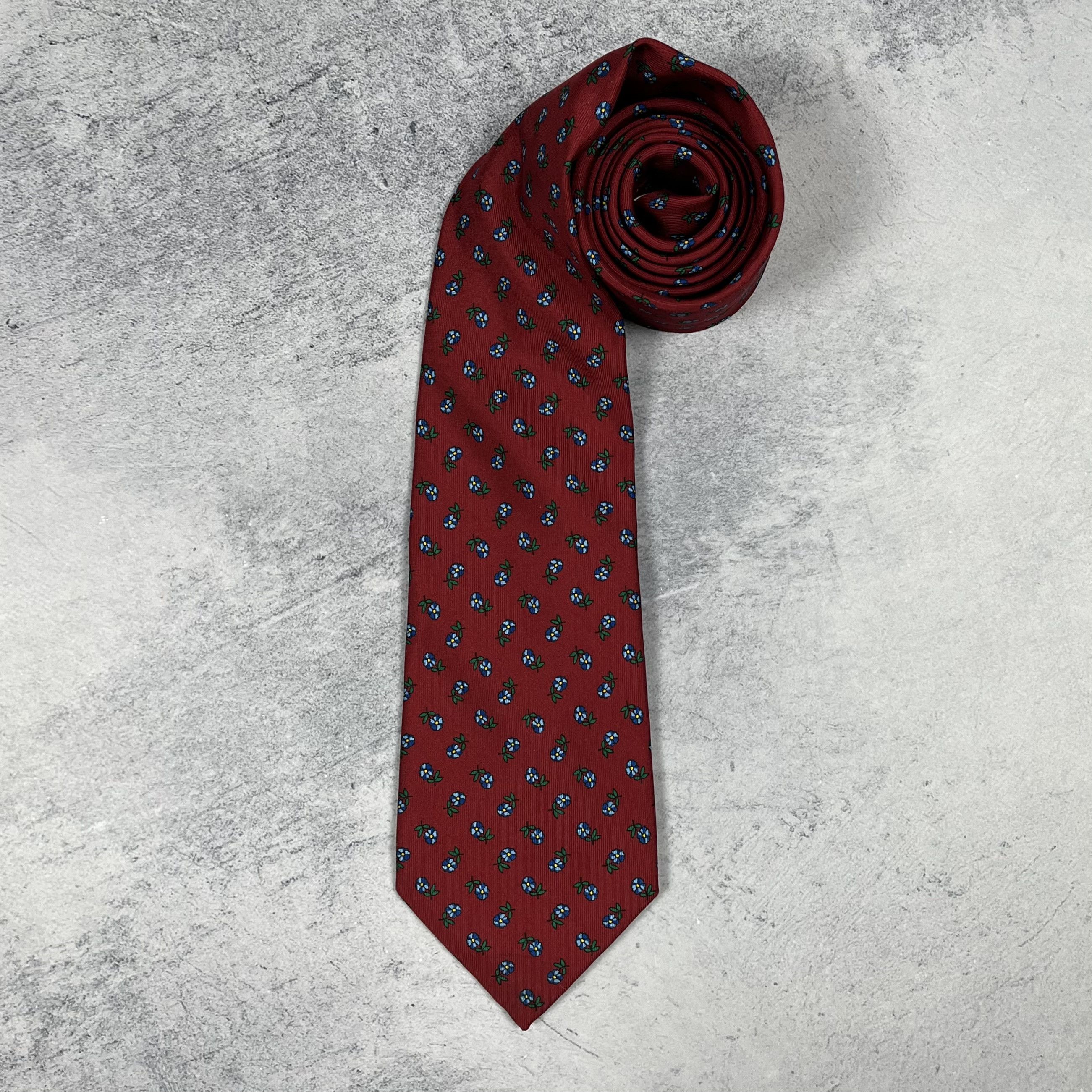 Burberry Burberry London Hand Made Silk Floral Pattern Tie Size ONE SIZE - 12 Thumbnail