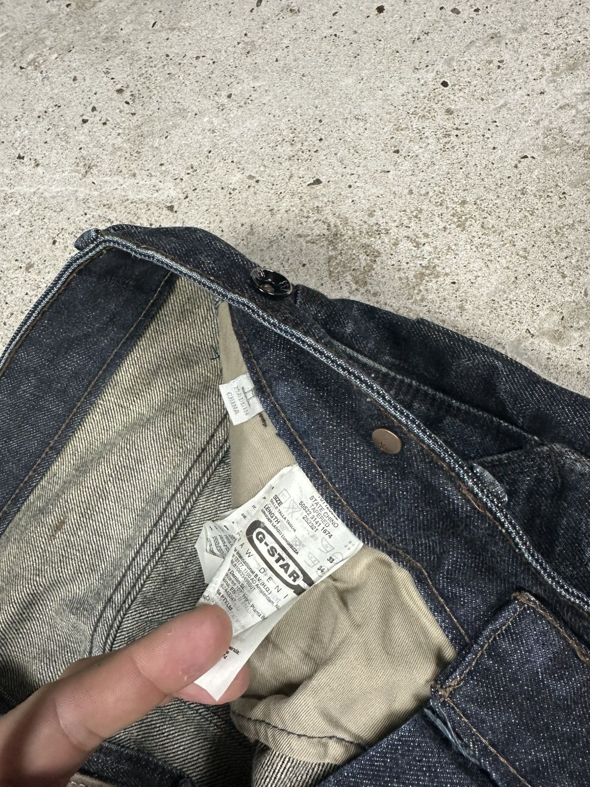 G-Star × Japanese Brand × Vintage Vintage Y2K G Star Raw 3301 Distressed Double Knee Denim Size US 34 / EU 50 - 10 Thumbnail