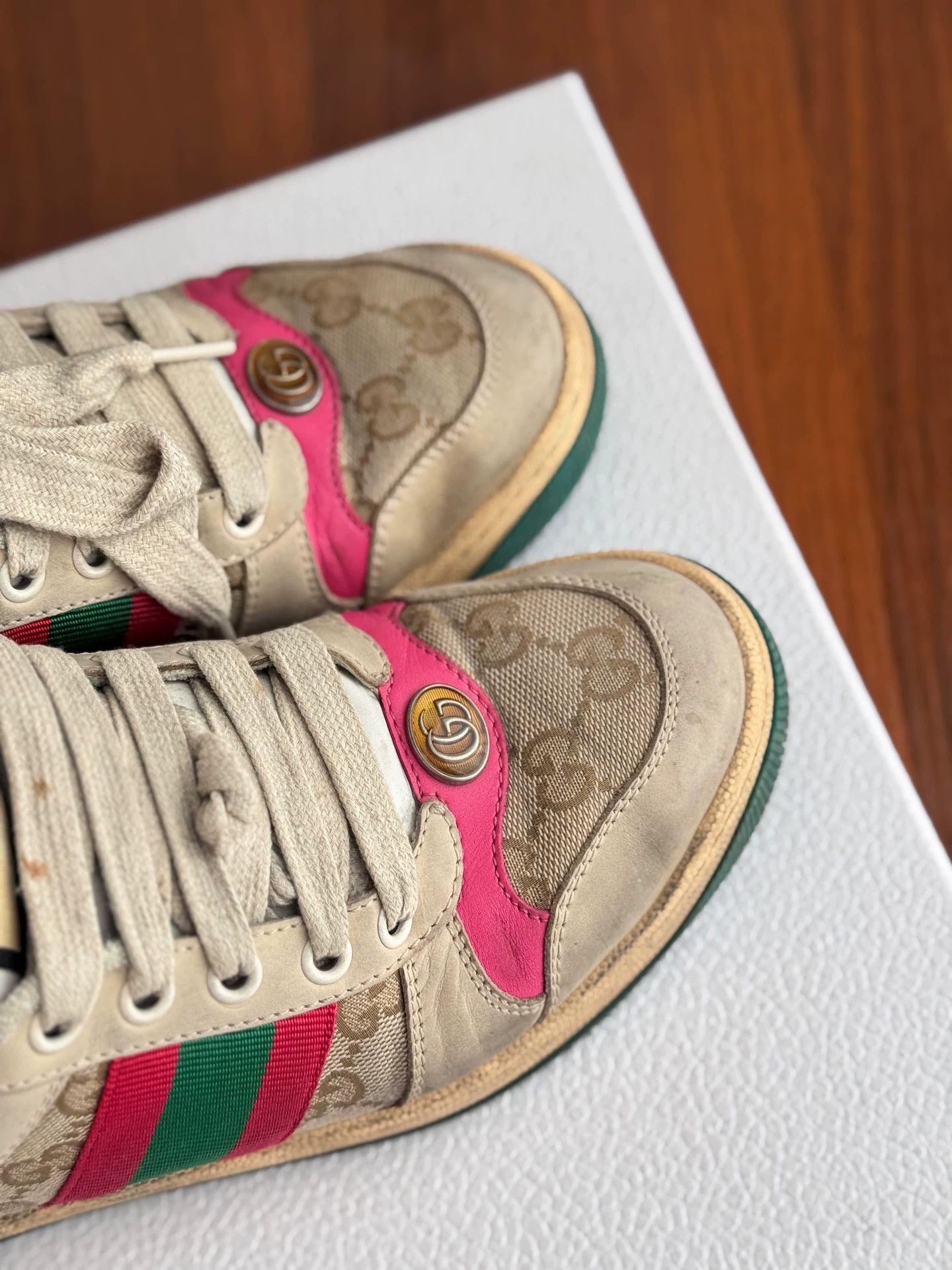 Gucci GUCCI Screener Leather Sneaker Women's 36 Ebony 95 New Size US 5 / IT 35 - 5 Thumbnail