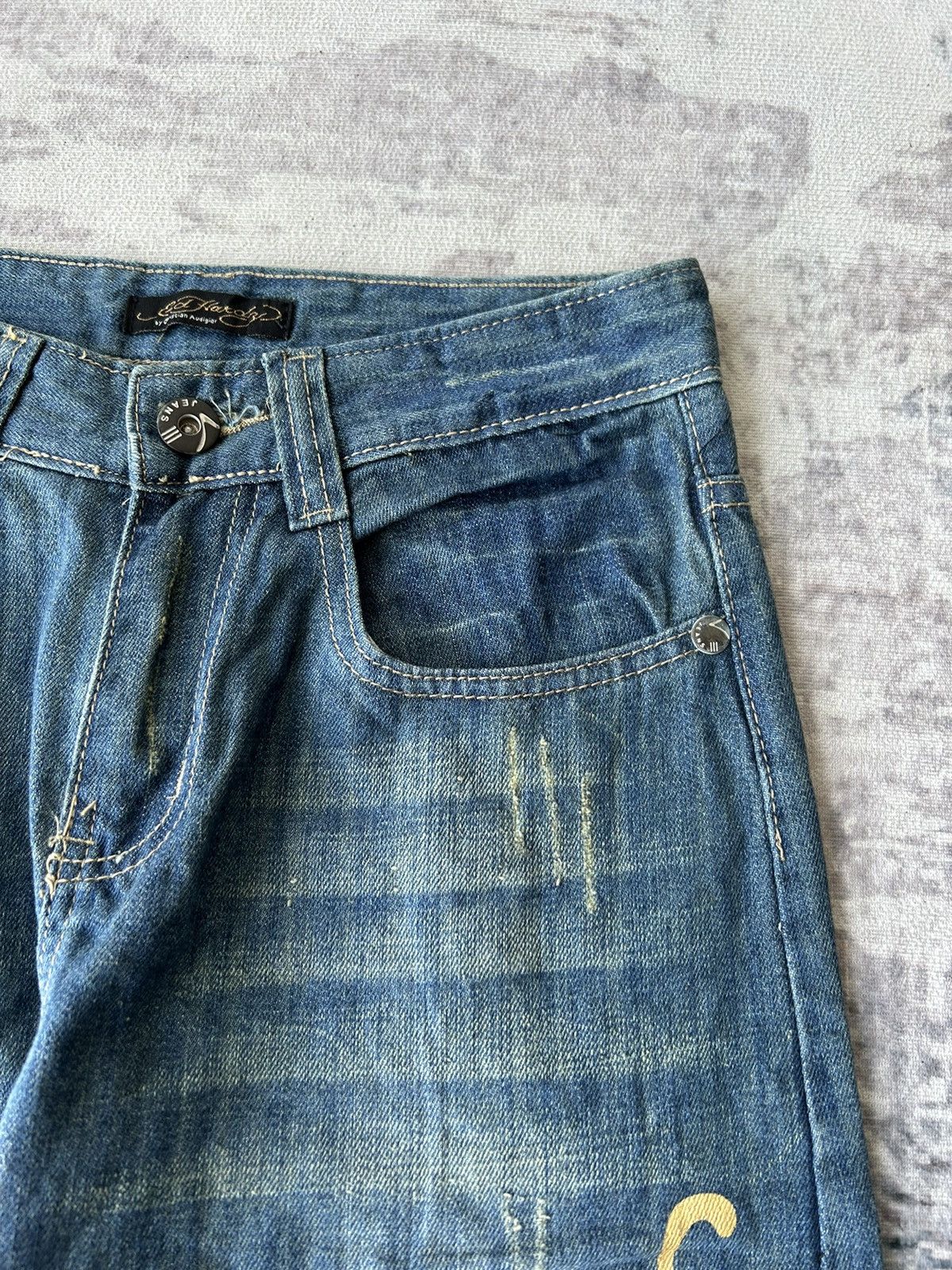 Ed Hardy Ed Hardy Rhinestone Tiger Jeans Size US 27 - 7 Thumbnail