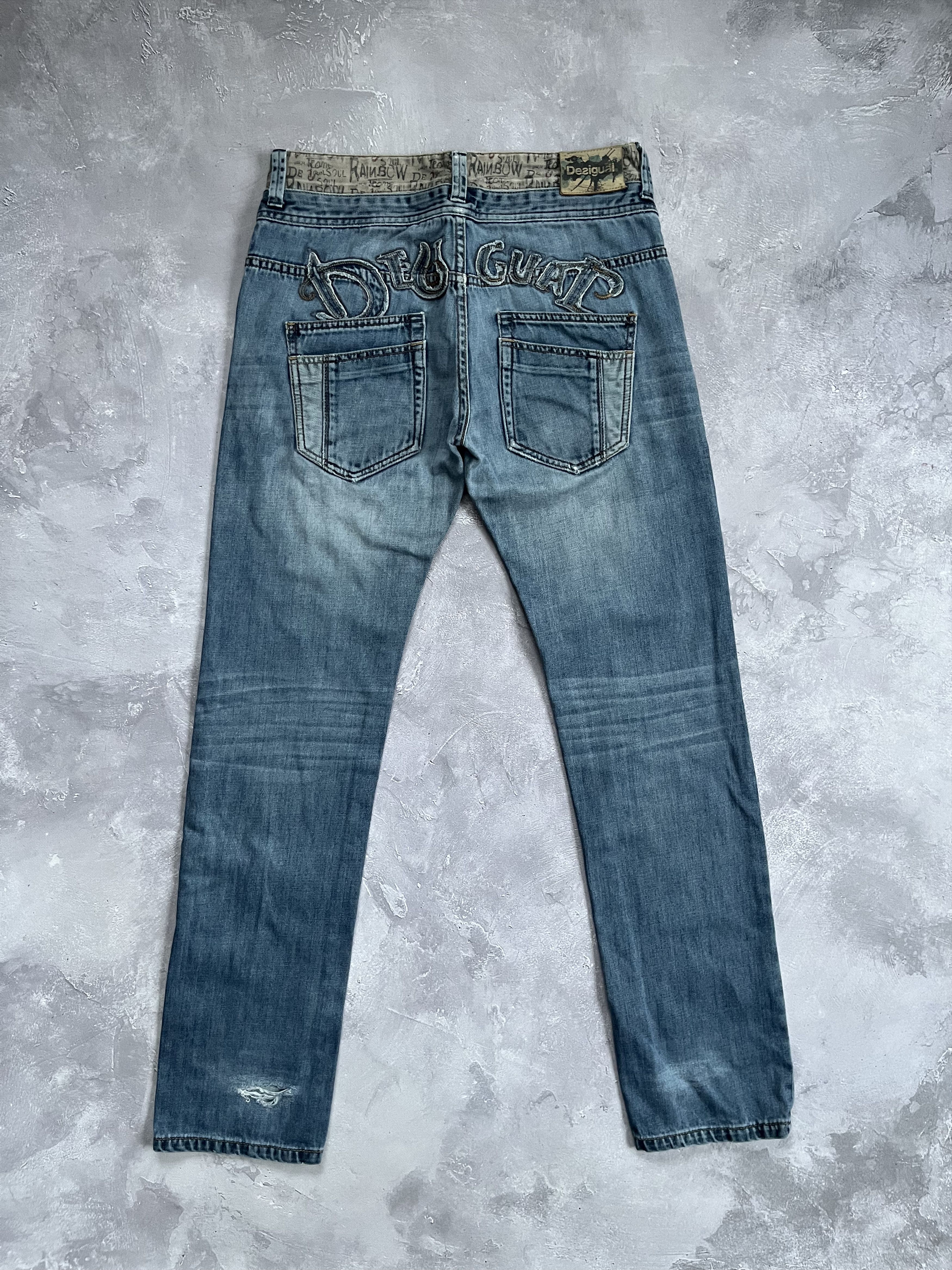 Desigual Vintage Desigual Y2K Jeans Logo Distressed Denim Embroidered Size US 30 / EU 46 - 1 Thumbnail