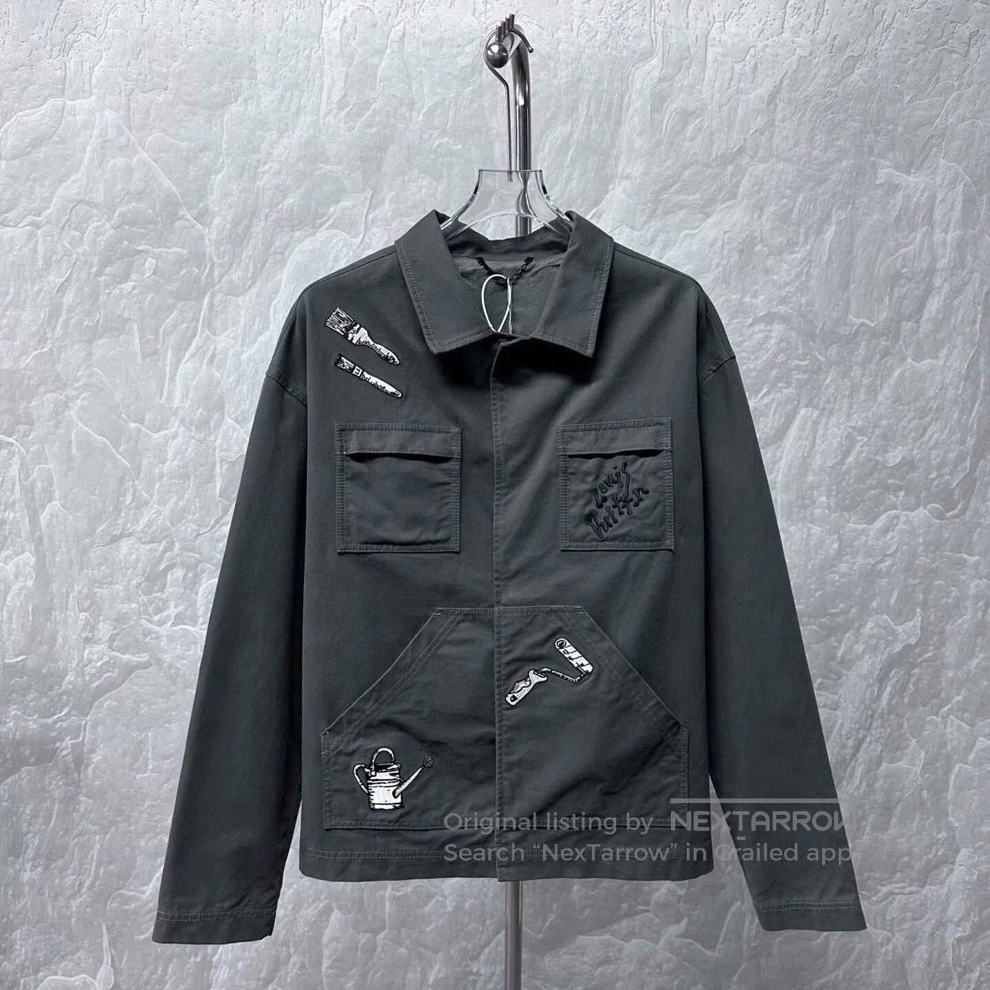 Louis Vuitton louis vuitton embroidered utility jacket in gray. Size US L / EU 52-54 / 3 - 1 Thumbnail