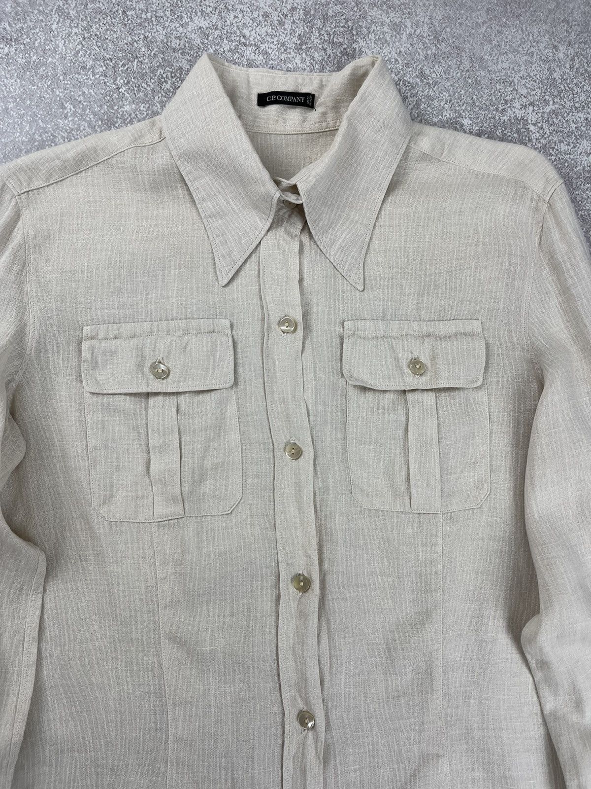 C.P. Company C.P. Company Linen Long Sleeve Shirt Size 46 Size L / US 10 / IT 46 - 5 Thumbnail