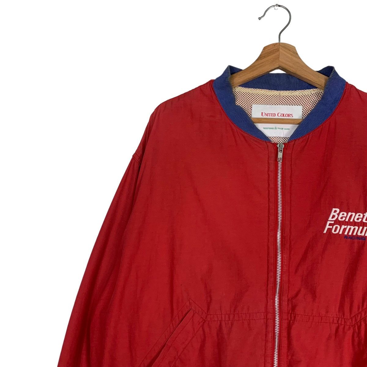 United Colors Of Benetton BENETTON FORMULA 1 Racing Team Big Logo Red Jacket #0123-C7 Size US L / EU 52-54 / 3 - 7 Thumbnail