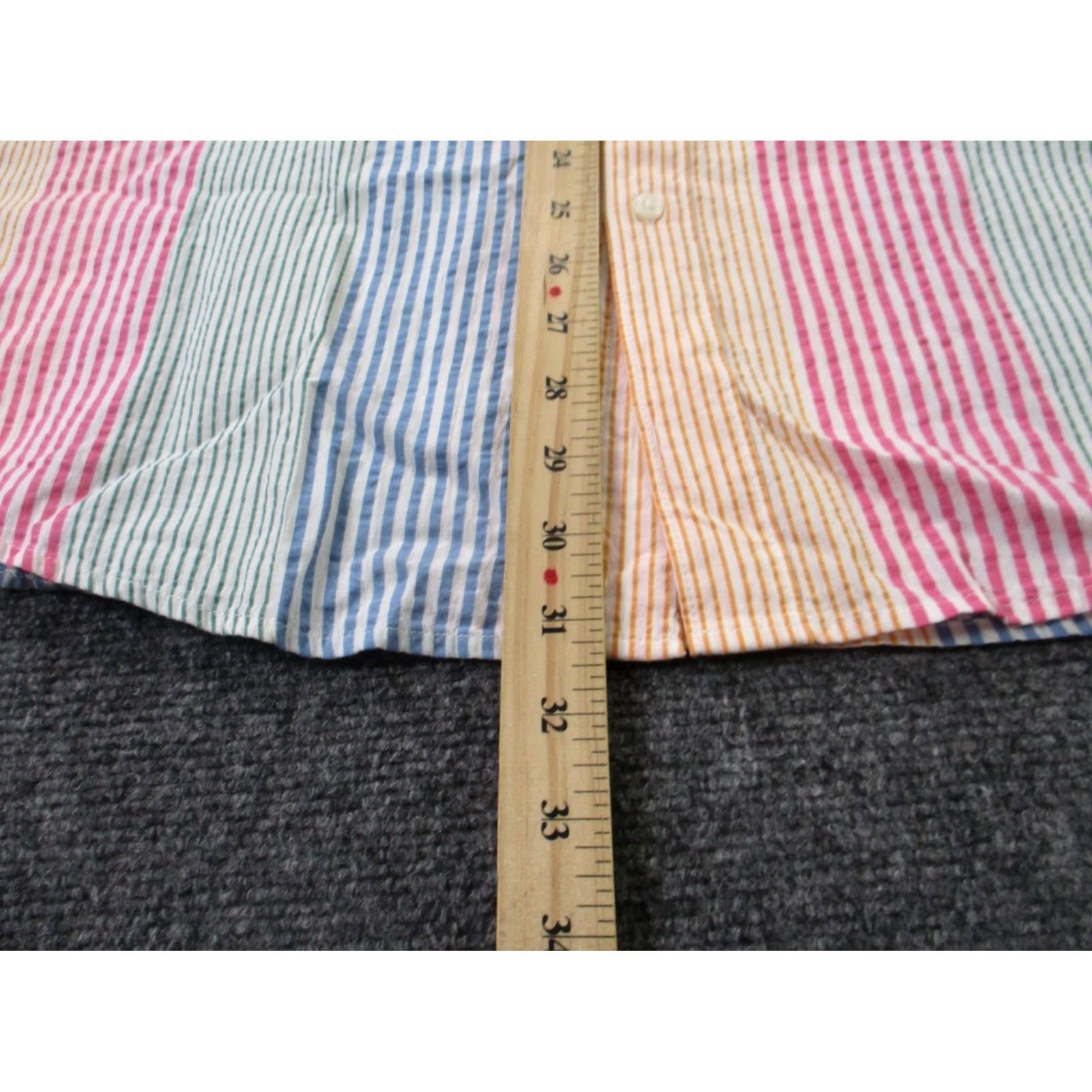J.Crew J.CREW Shirt Men L Colorful Striped Seersucker Slim Business Golf Preppy Beach Size US L / EU 52-54 / 3 - 4 Thumbnail