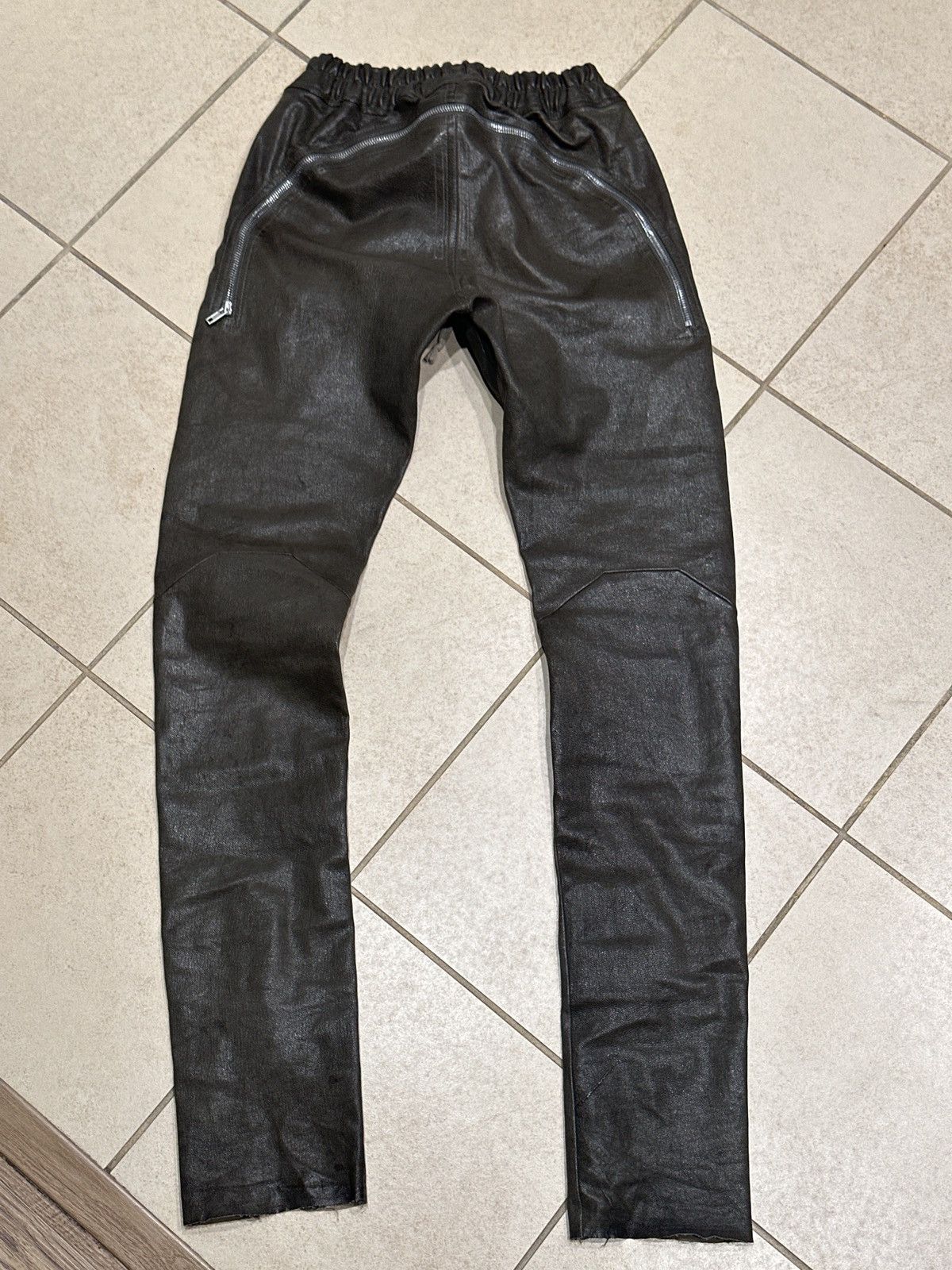 Rick Owens $3,000 RARE goat leather Bela back zip Gary pant Size US 31 - 4 Thumbnail