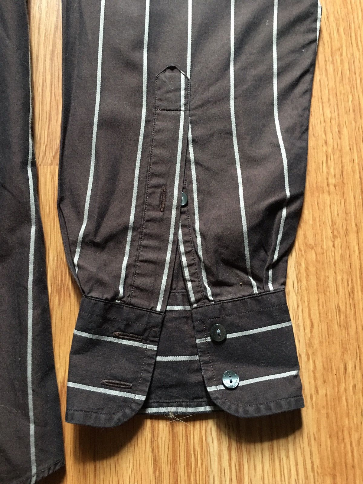 Dolce & Gabbana Dolce & Gabbana Brown Striped Mens Shirt Size 16.5 / 42 Size 42R - 5 Thumbnail