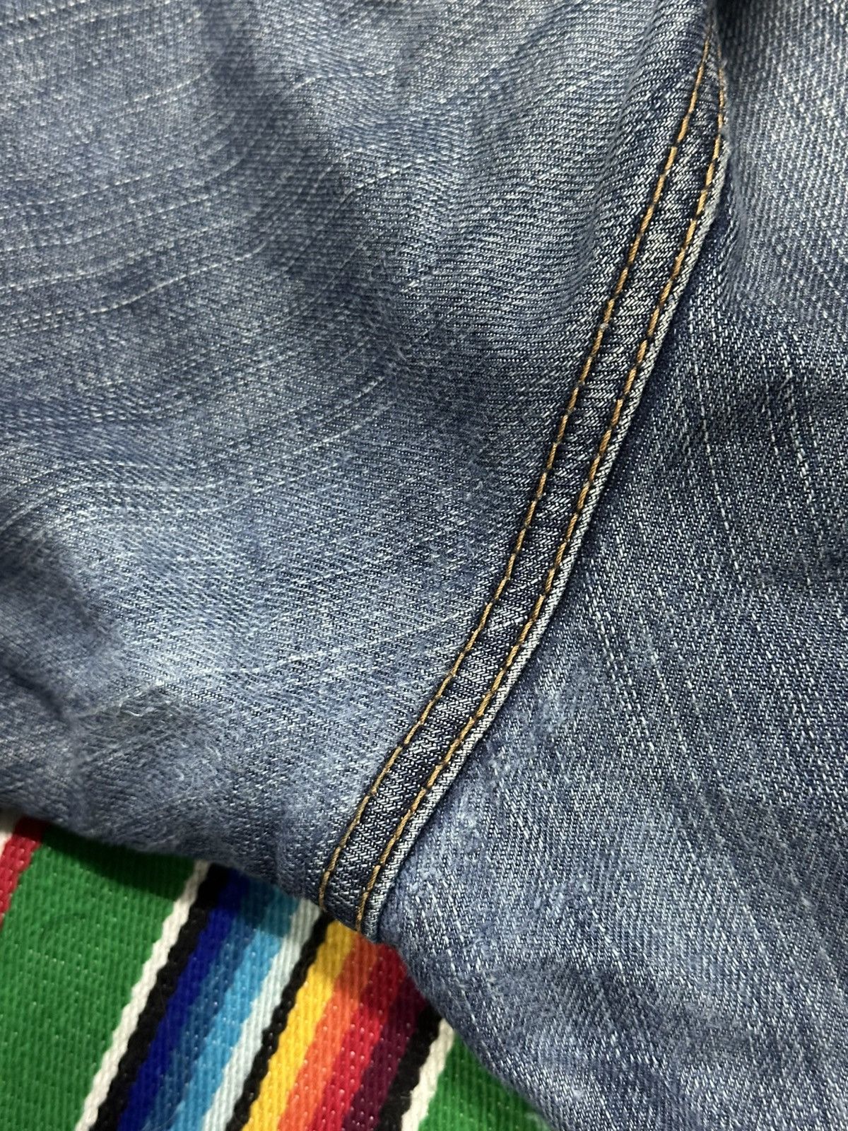 Kapital Distress Vintage Edwin 503 bluewashed. Size US 32 / EU 48 - 14 Thumbnail