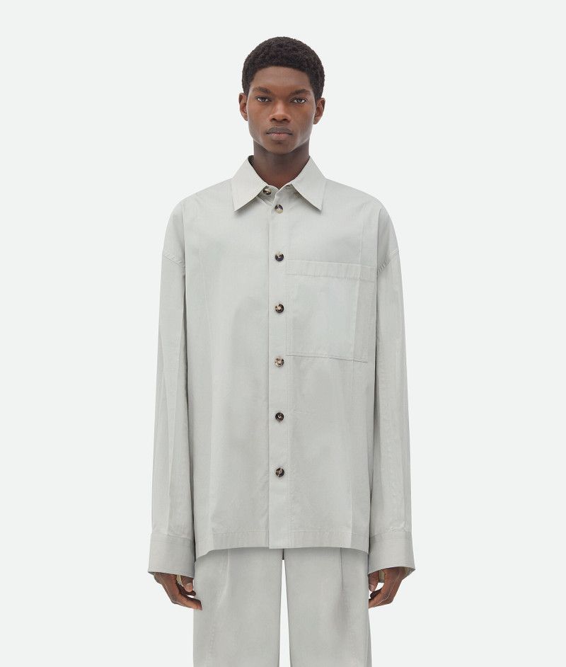 Bottega Veneta o1bcso1str0526 Cotton Silk Shirt in Gray Size US L / EU 52-54 / 3 - 1 Thumbnail