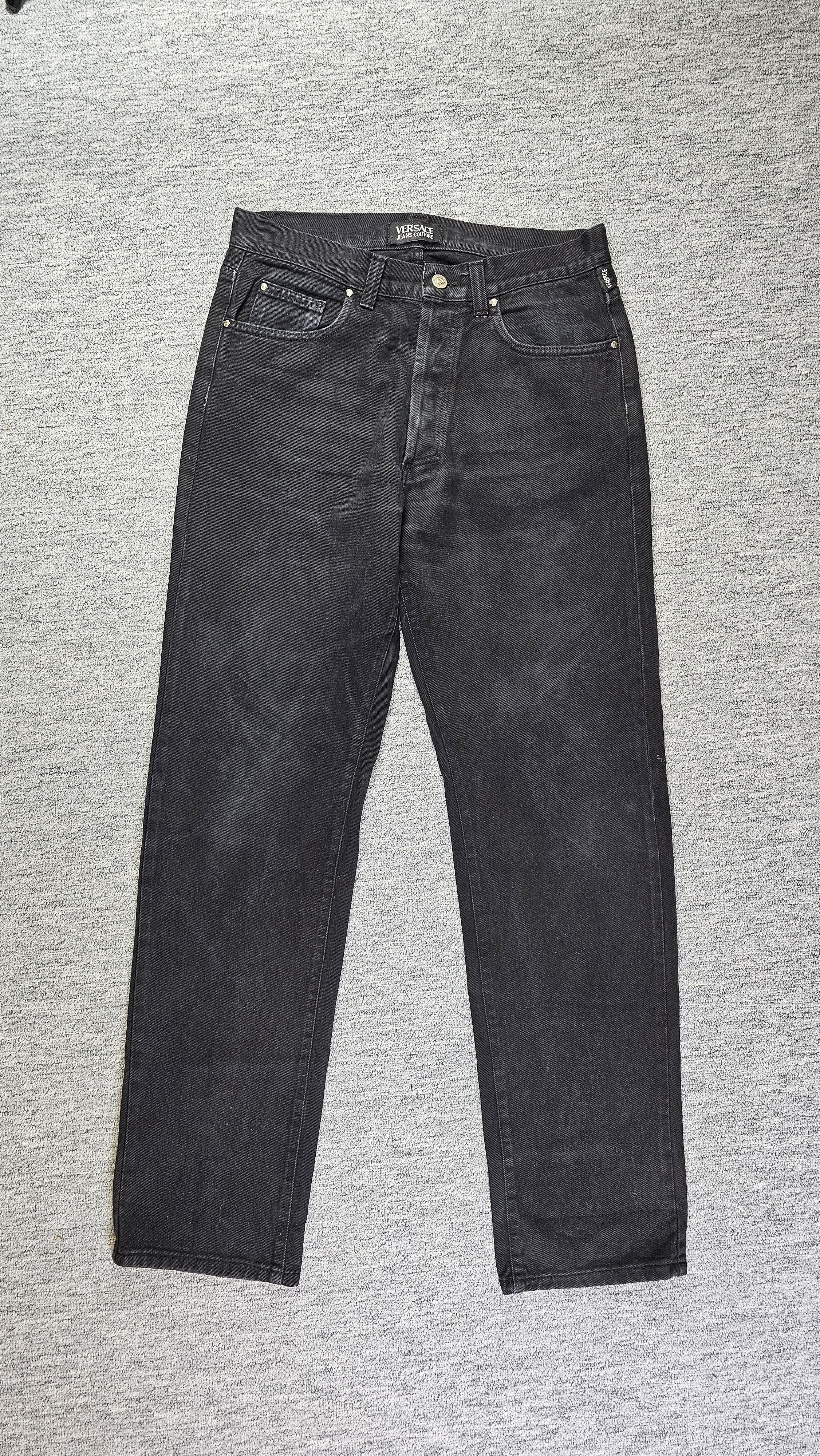 Versace Jeans Couture Versace Jeans Couture 90s Black Straight Denim Medusa 35 Size US 35 - 1 Thumbnail
