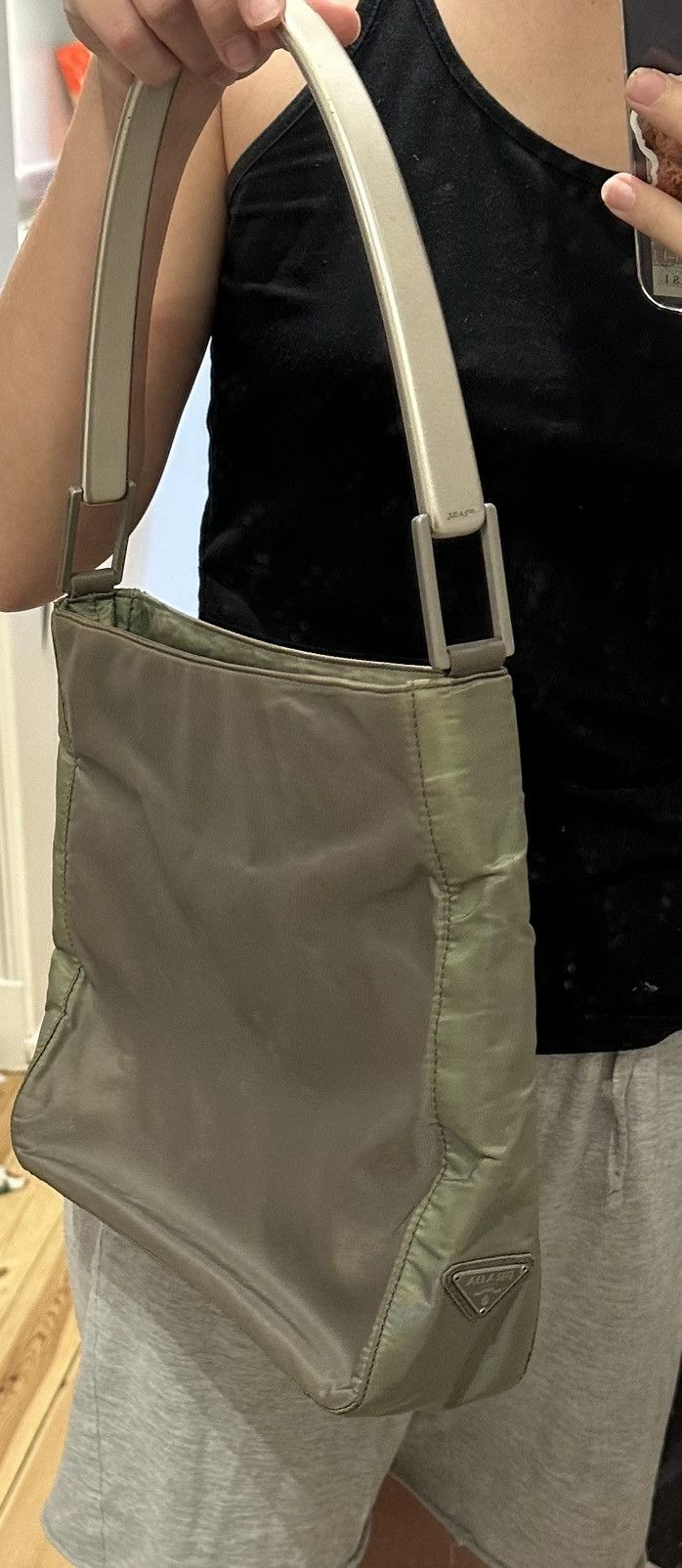Prada Prada shoulder bag 🔥 khaki logo triangle handbag clear arm Size ONE SIZE - 12 Thumbnail