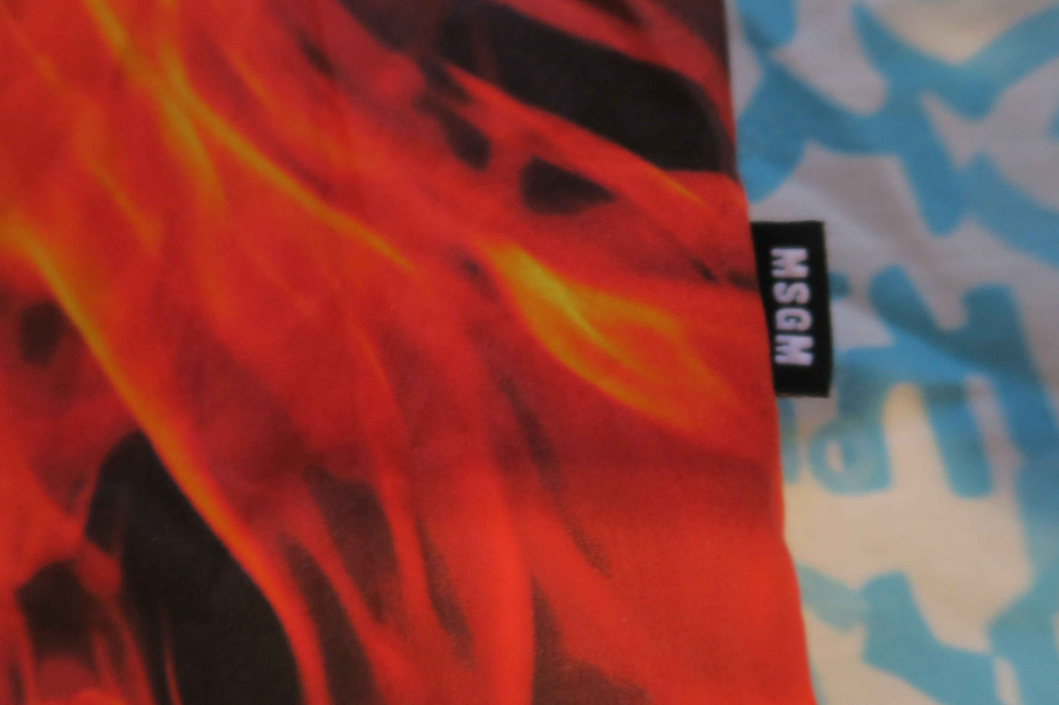 MSGM MSGM Milano Flame Print Short Sleeve Button Shirt Size 16/41 Size US L / EU 52-54 / 3 - 2 Thumbnail