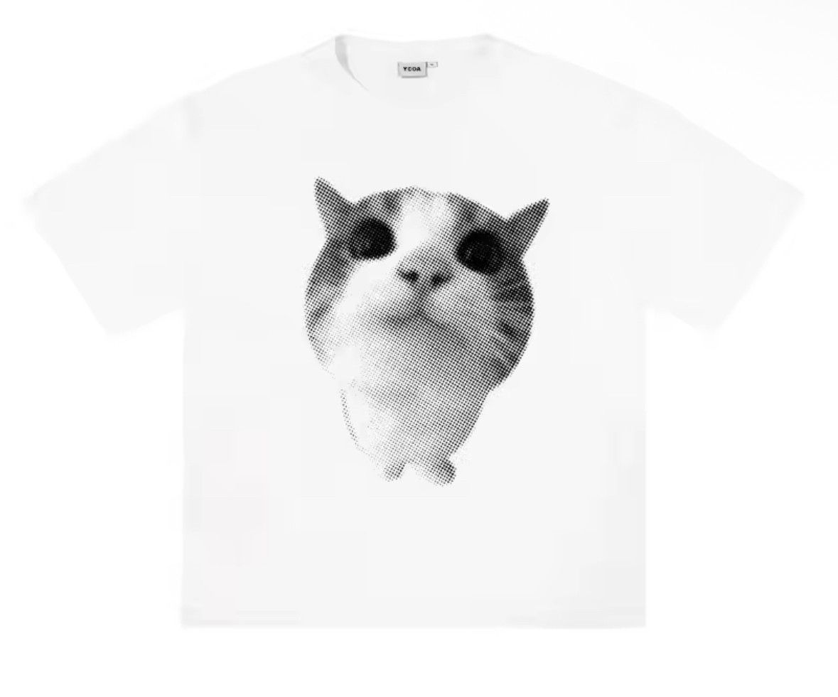 Japanese Brand Korean Harajuku Vintage Adorable Cat Graphic White T-Shirt Size US XL / EU 56 / 4 - 2 Thumbnail