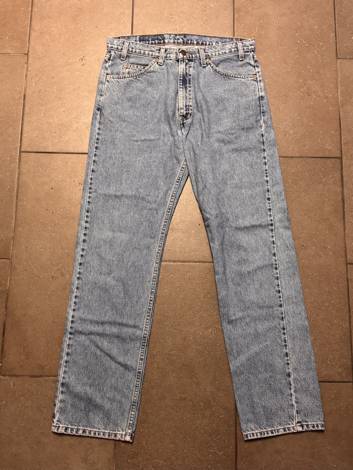 Levi's Vintage Levi’s 505 Light Wash Orange Tag Denim Jeans Size US 34 / EU 50 - 1 Thumbnail