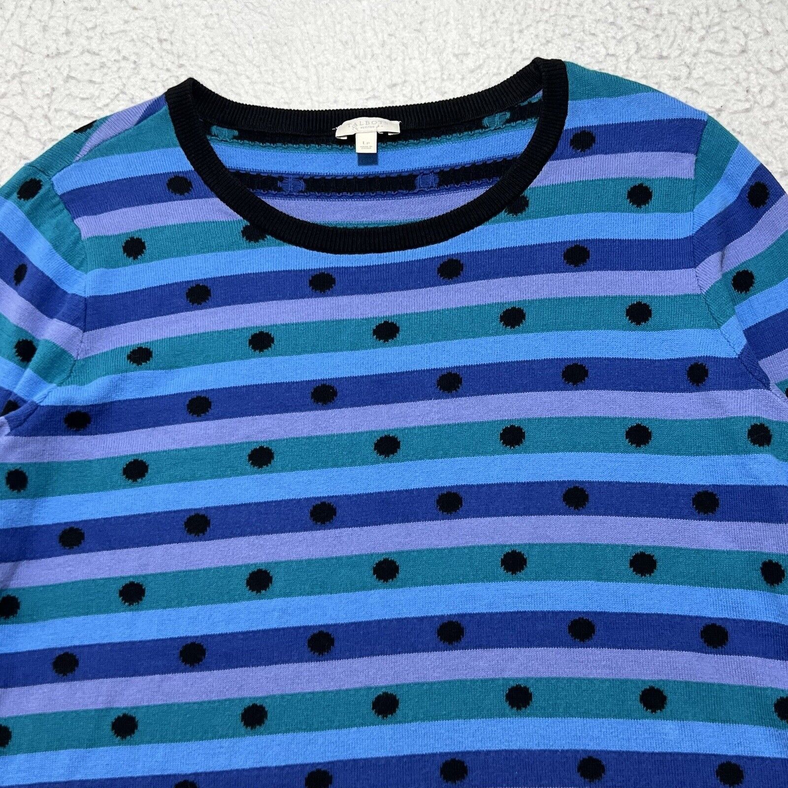 Other Talbots Crewneck Sweater Polka Dot Purple Blue Pattern Size L / US 10 / IT 46 - 2 Thumbnail