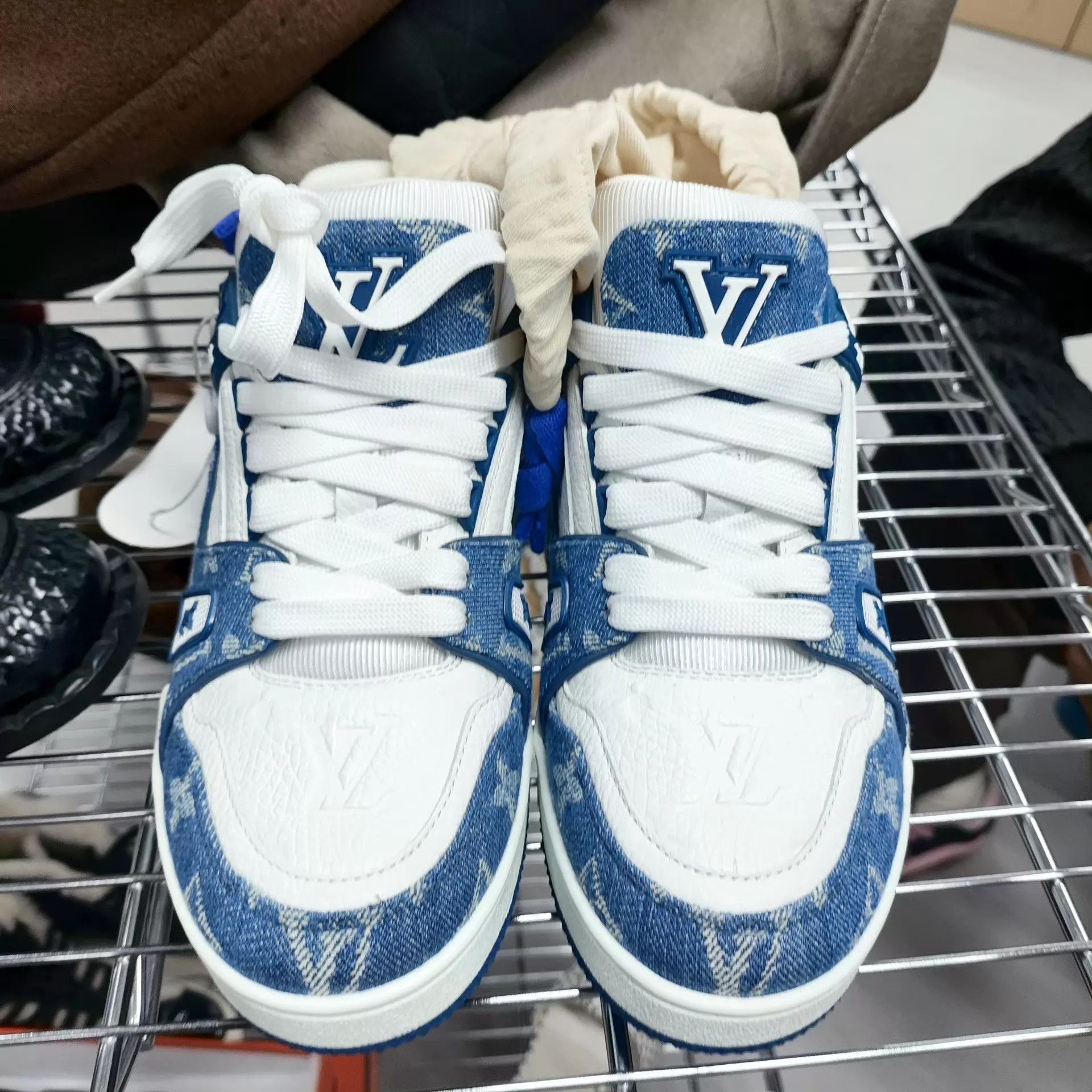 Louis Vuitton LV Denim Trainer Blue & White EU 37 New With Dust Bag Size US 6.5 / IT 36.5 - 1 Thumbnail