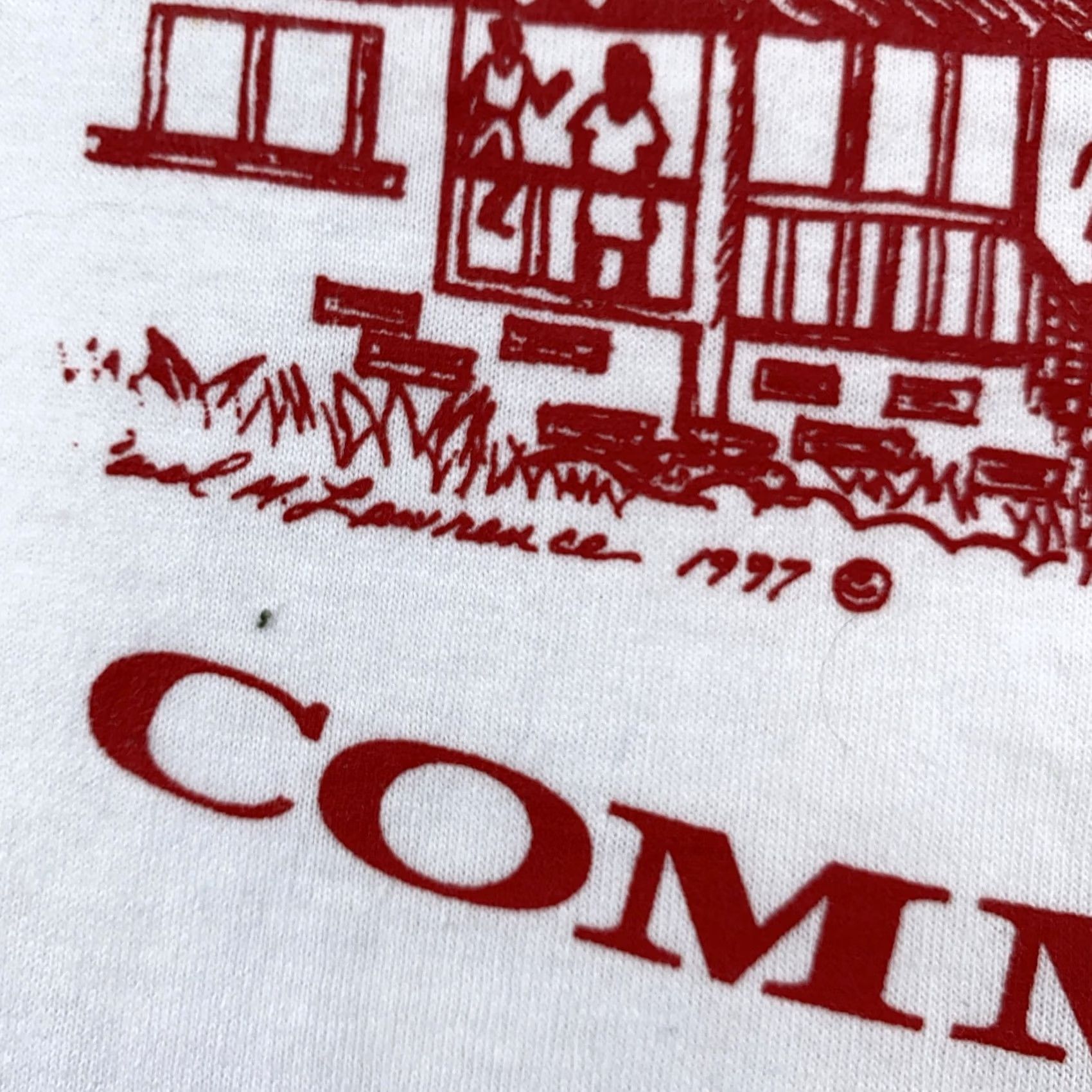 Hanes VINTAGE Hanes Shirt Mens Large White 90s Retro Graphic Print Crew Neck Cotton Polyester Blend Free of N/A Size US L / EU 52-54 / 3 - 3 Thumbnail