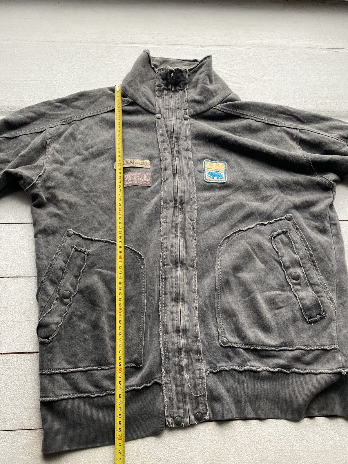 Diesel × If Six Was Nine 🔥90s Diesel Grey Washed Distressed Fabric Zip Sweatshirt Size US L / EU 52-54 / 3 - 9 Thumbnail