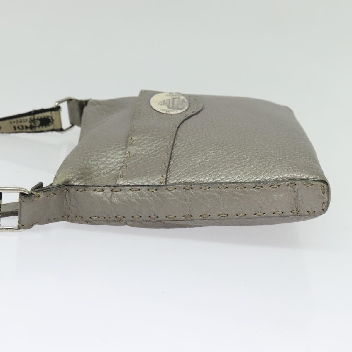 Fendi FENDI Celeria Shoulder Bag Leather Silver Size ONE SIZE - 4 Thumbnail