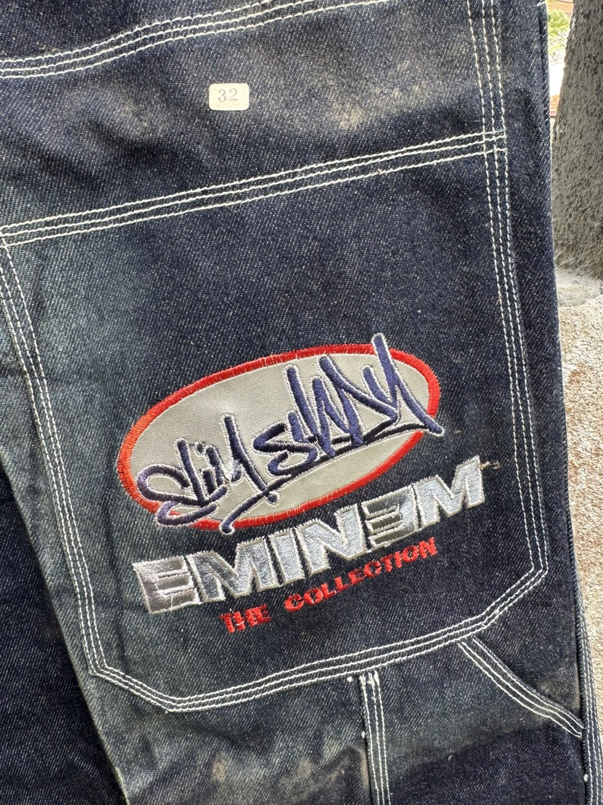 Eminem × Rap Tees VERY RARE🔥Vintage 90s EMINEM HIPHOP BAGGY FLARE Jean BOSS02 Size US 32 / EU 48 - 11 Thumbnail