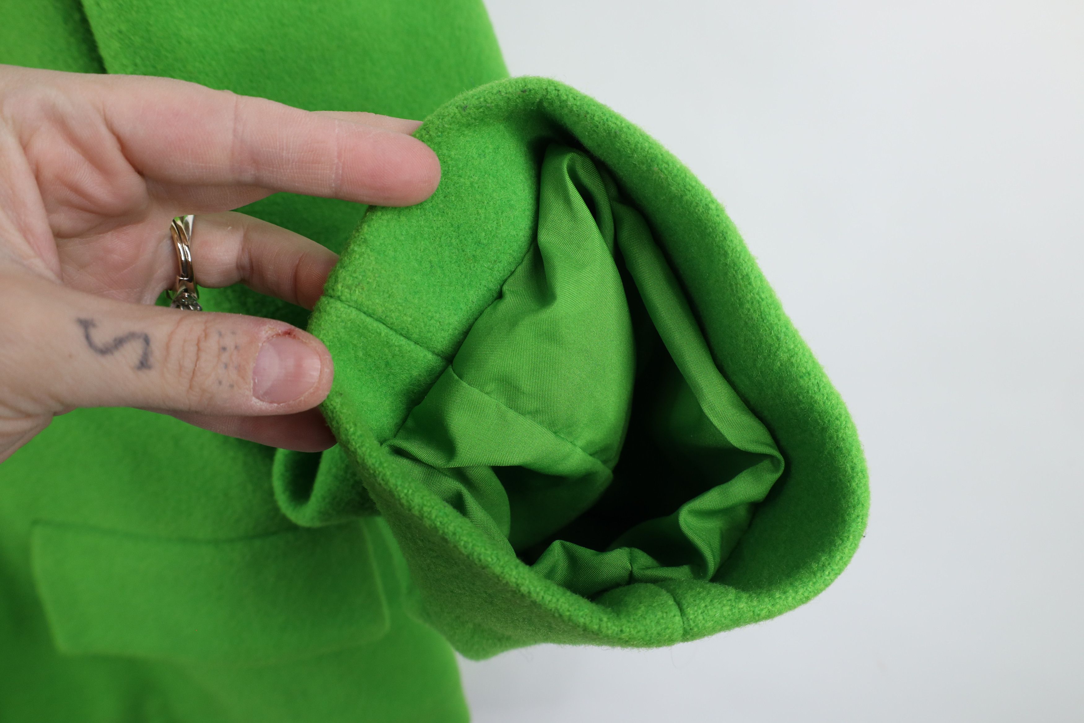 Vintage Vintage 90s Streetwear Wool Full Zip Bomber Jacket Lime Size L / US 10 / IT 46 - 5 Thumbnail