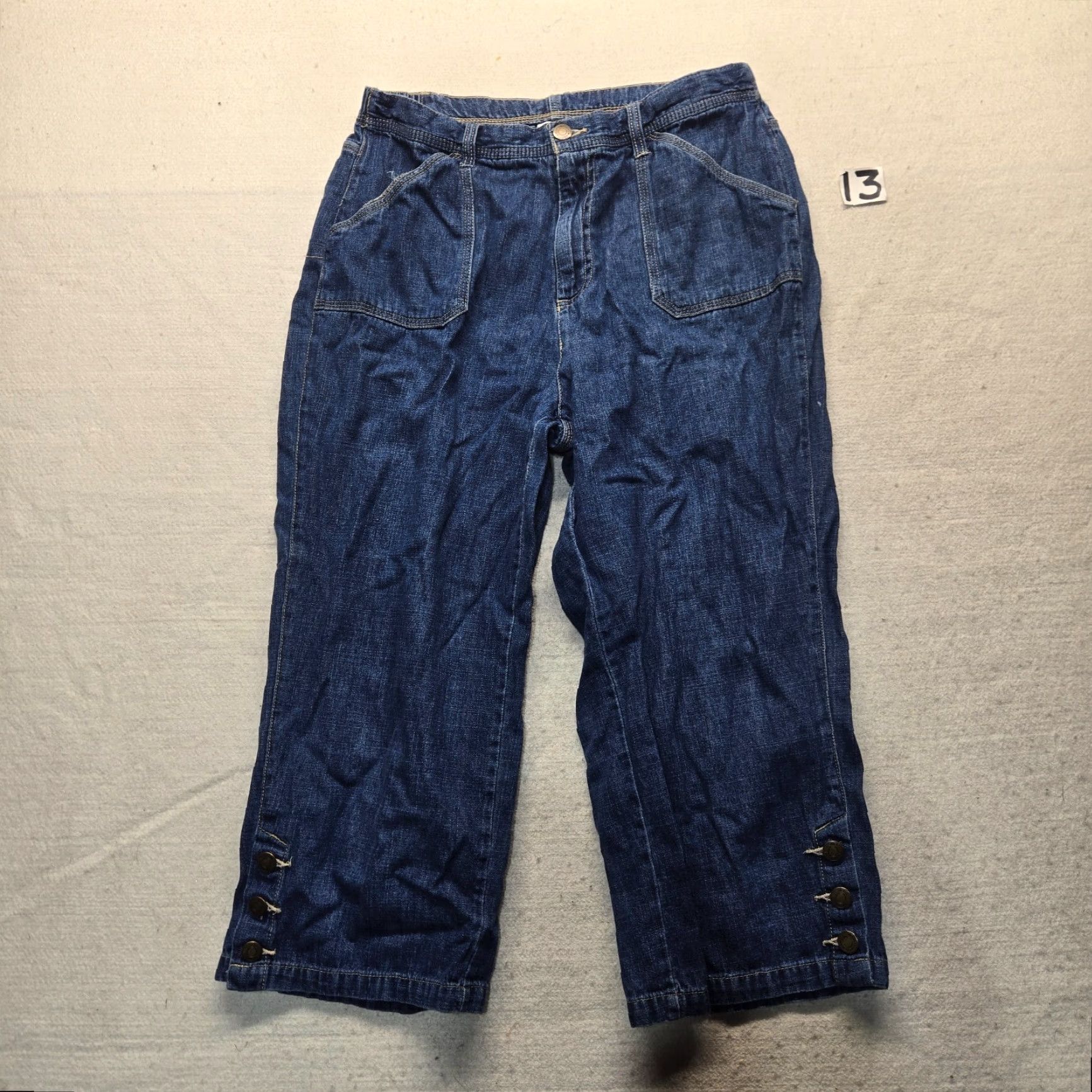 Denime Kim Rogers Denim Blue Jeans Pants Capris Ankle Button Adult Women's Size 12 Size 34" / US 12 / IT 48 - 2 Thumbnail
