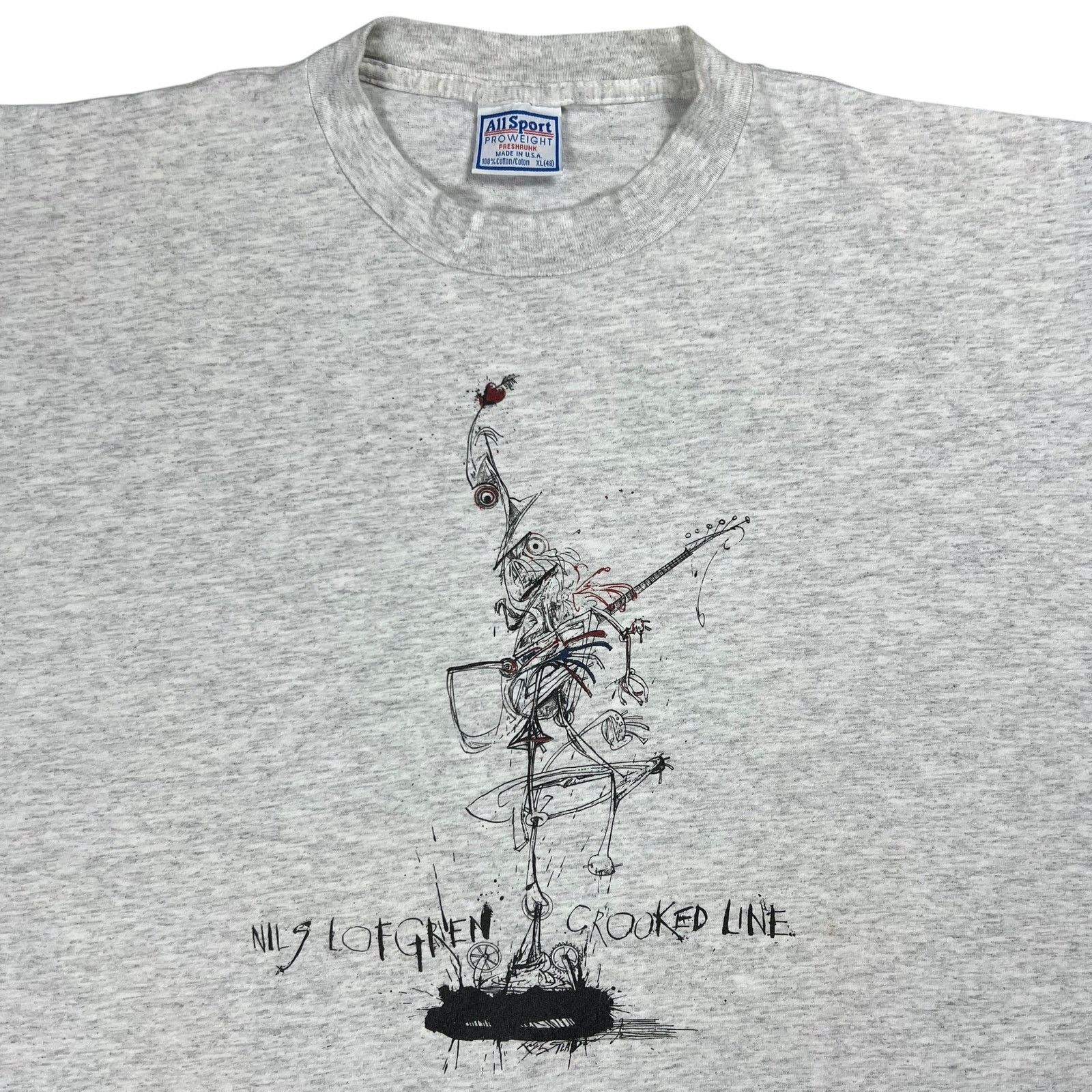 Band Tees × Vintage 1990s Ralph Steadman Nils Lofgren Crooked Line album art tee Size US XL / EU 56 / 4 - 2 Thumbnail