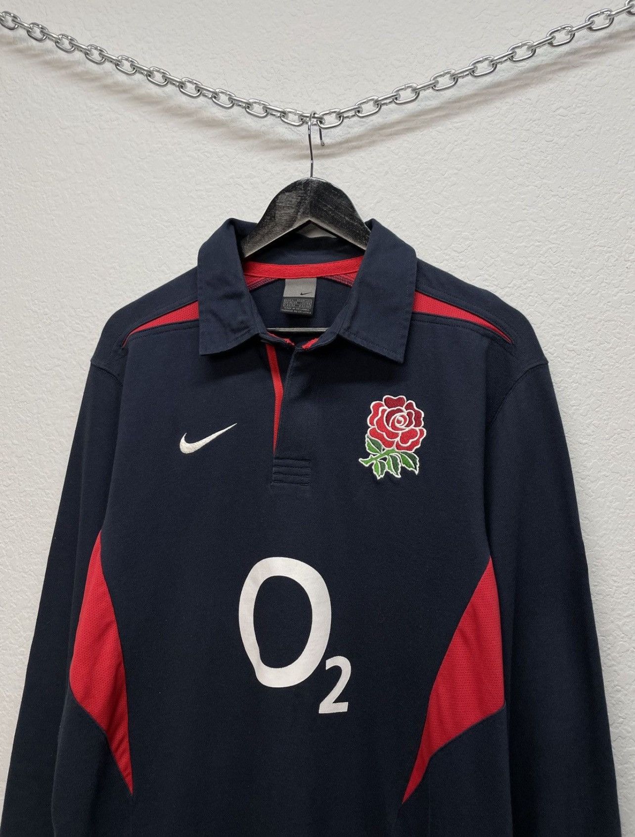 Vintage Vintage Y2K Nike England World Cup 2003 Rugby Polo Longsleve Size US L / EU 52-54 / 3 - 5 Thumbnail
