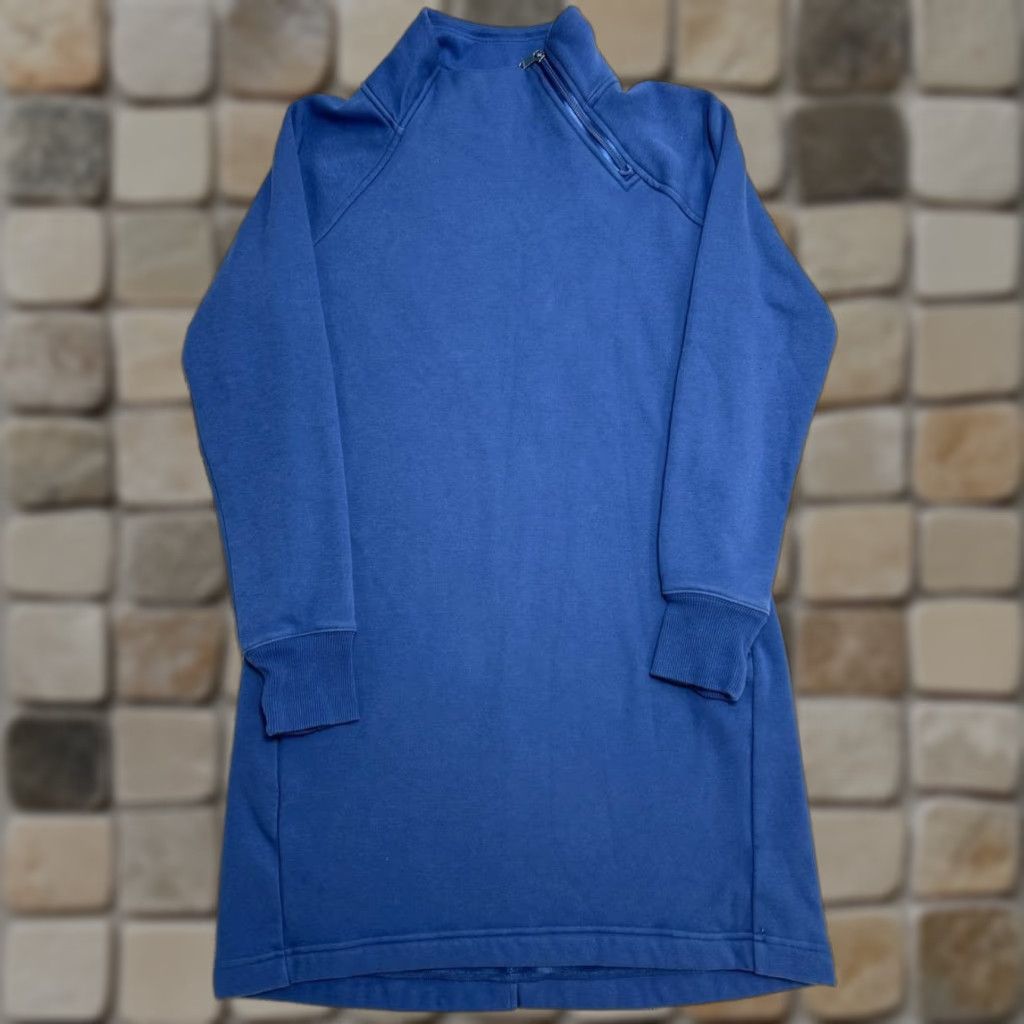Athleta Athleta Sweatshirt Dress Women S Blue Cozy Karma Pocket Zip Funnel Neck Casual Modern Size S / US 4 / IT 40 - 1 Thumbnail