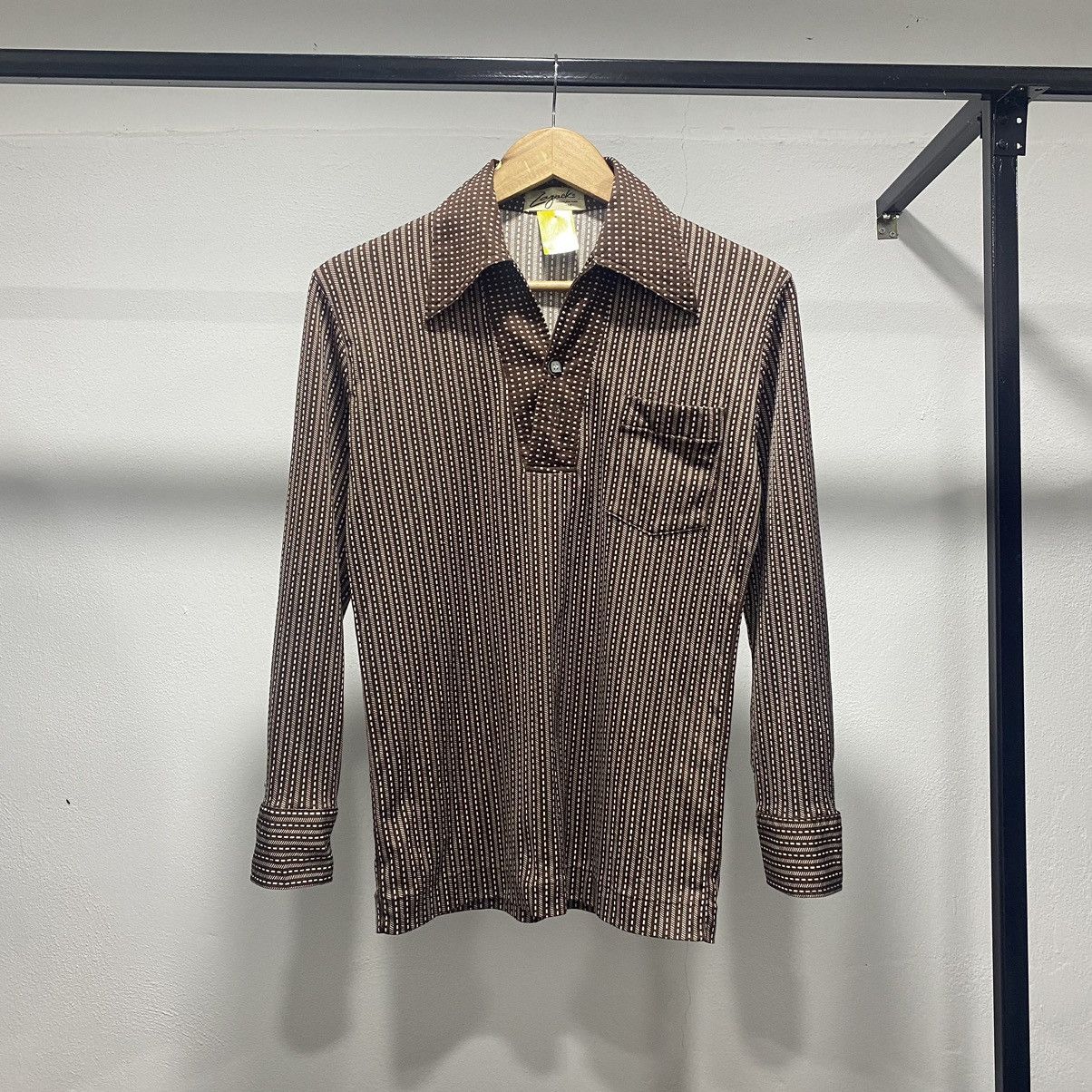 Vintage Vintage☠️ 70s Lazack Polos Ls Retro Collar Cowboy Size US S / EU 44-46 / 1 - 1 Thumbnail