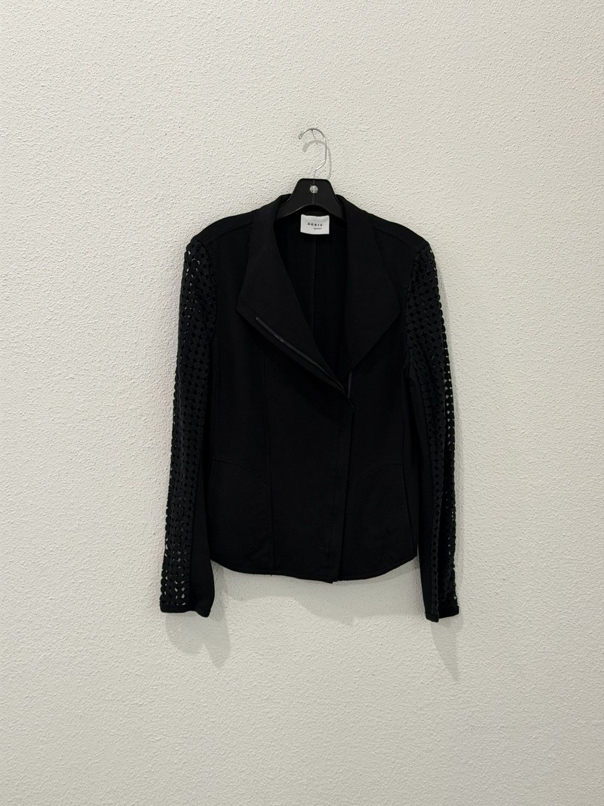 Akris Akris Punto Asymmetric Zip Laser Cut Sleeve Lace Jacket 10 Size L / US 10 / IT 46 - 2 Thumbnail