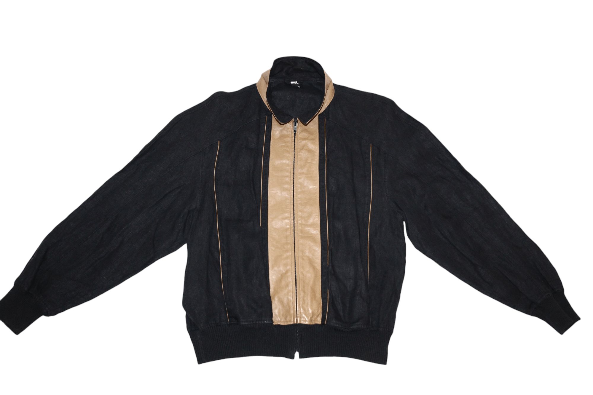 Kiton 🔥Schiatti & Co. luxury design raw linen leather trim bomber Size US M / EU 48-50 / 2 - 4 Thumbnail