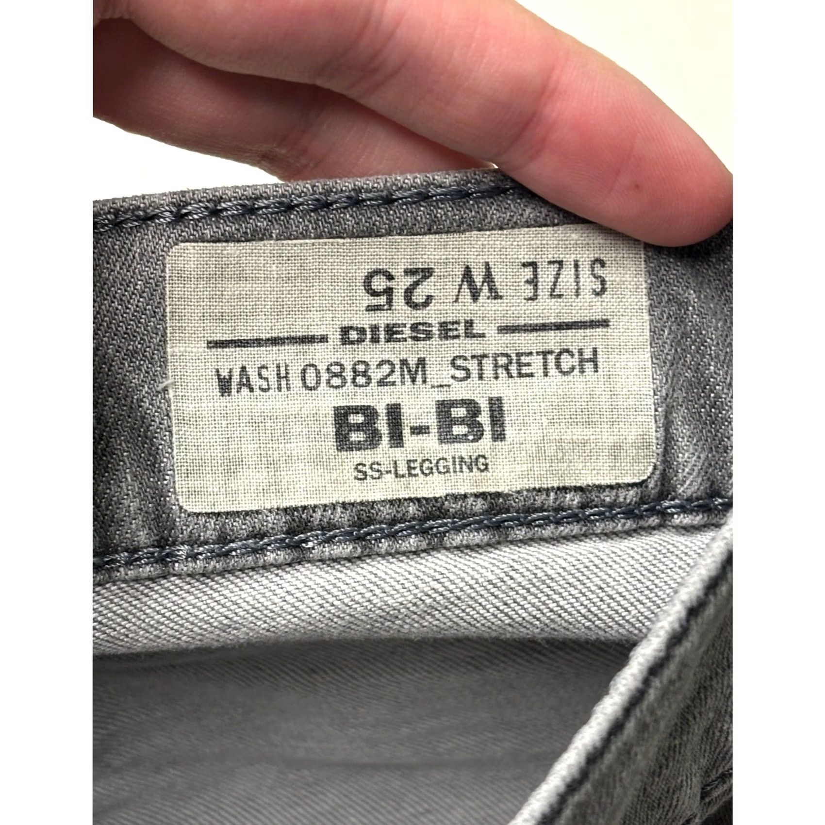 Diesel Diesel BI-BI SS-Legging Jeans Grey Stretch Moto Paneled 5-Pocket Slim Womens 25x27 Size 42" / US 20 - 3 Thumbnail
